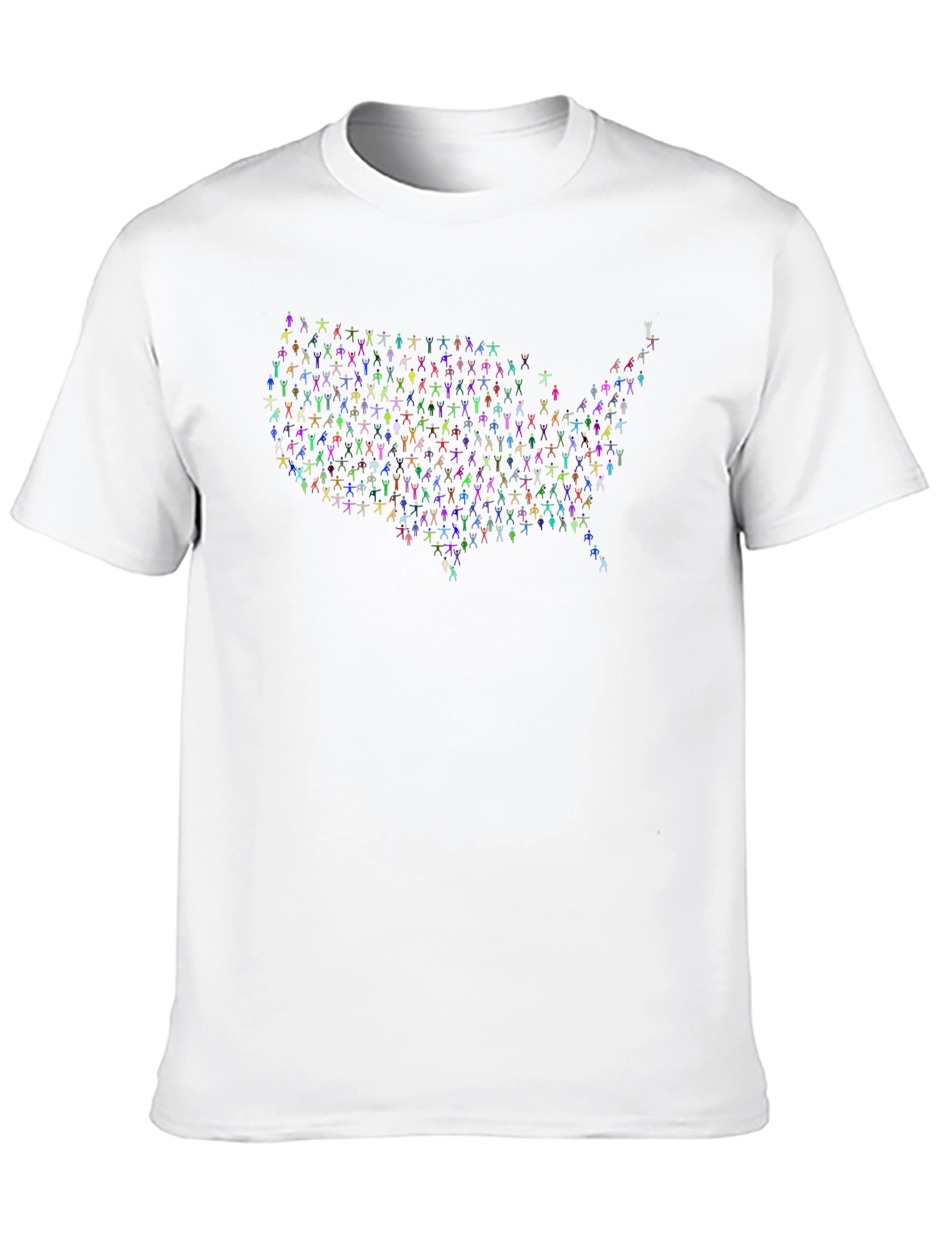 USA People Map T-Shirt - Black