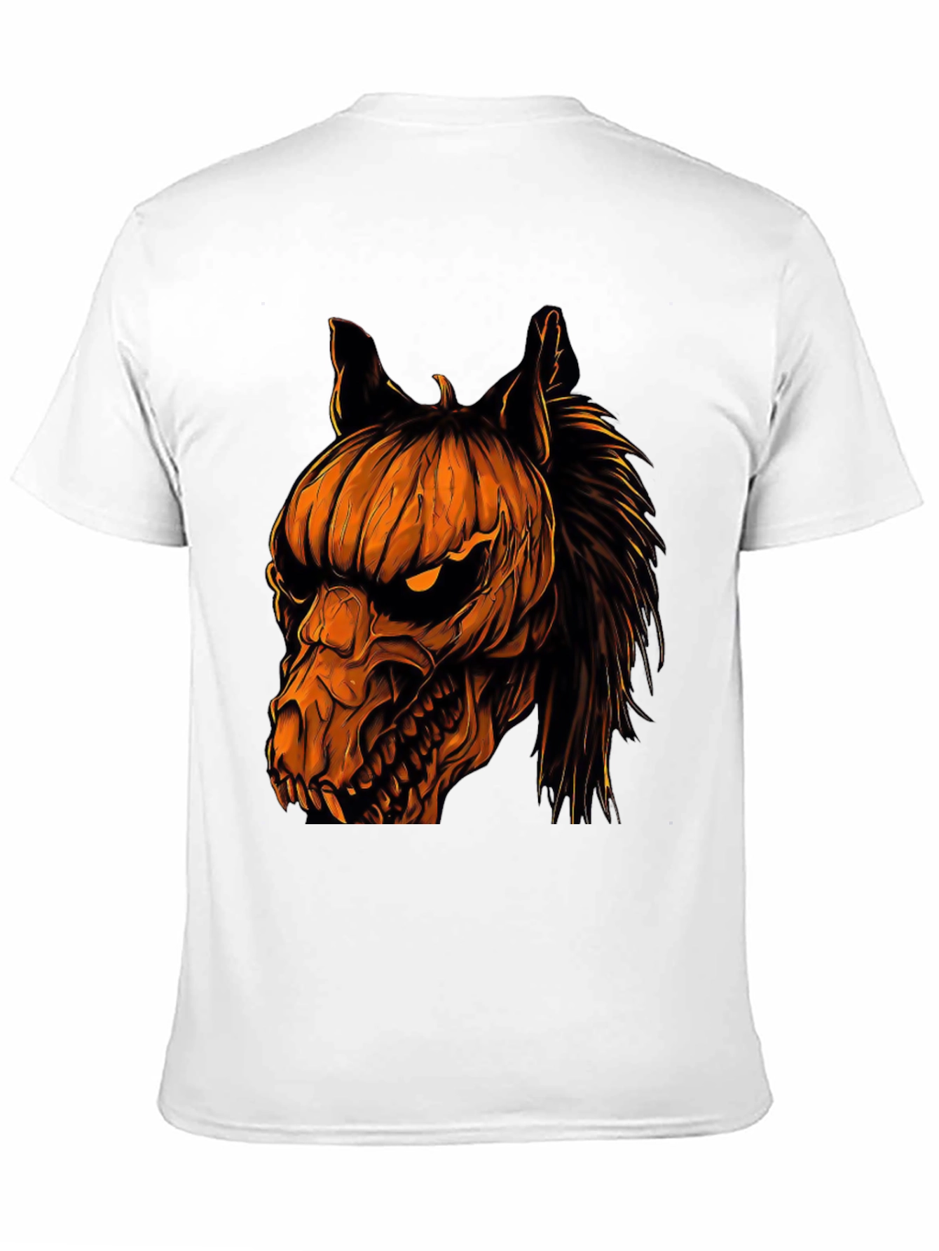 Halloween Pumpkin Horse Head Graphic T-Shirt