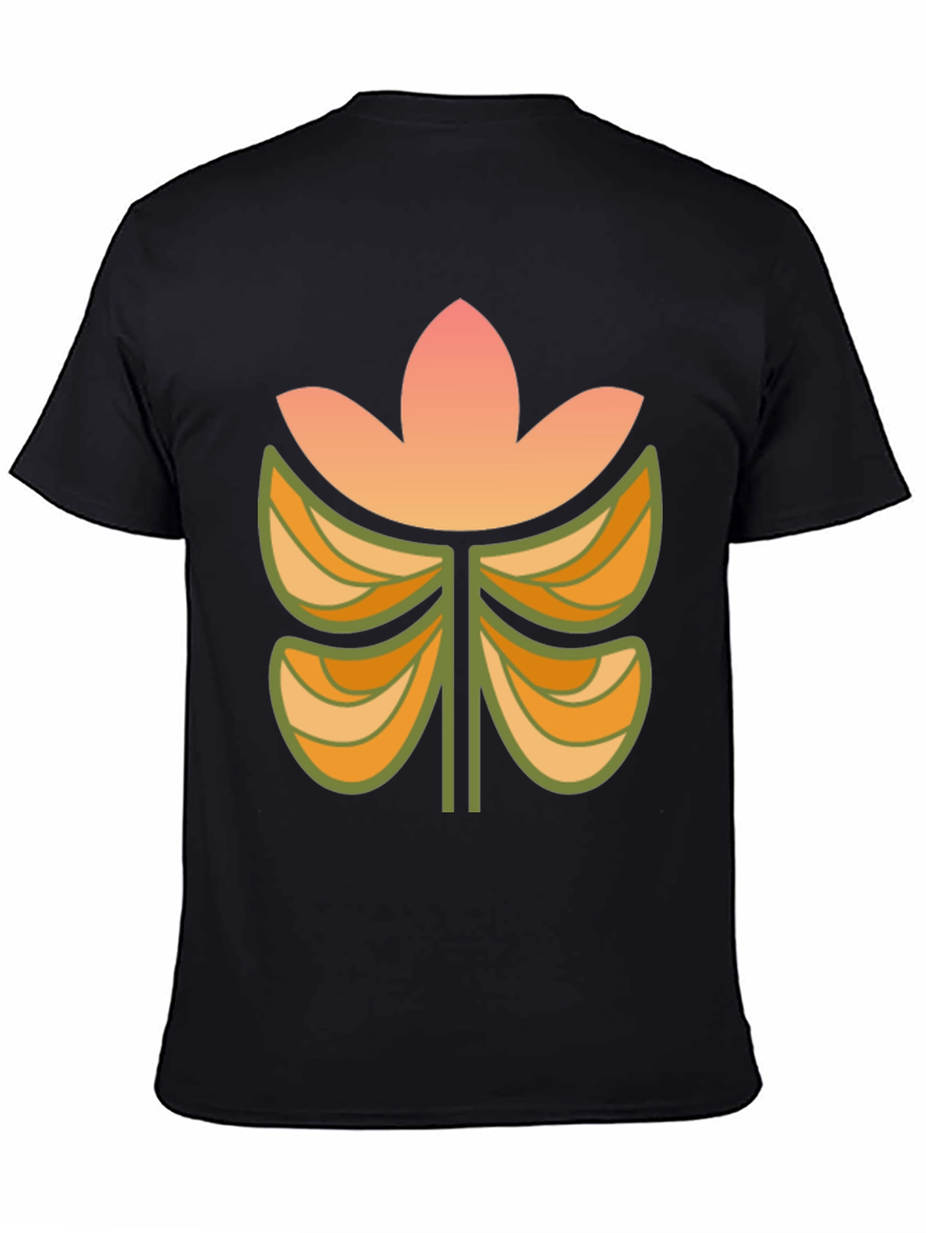 Retro Floral Black T-Shirt