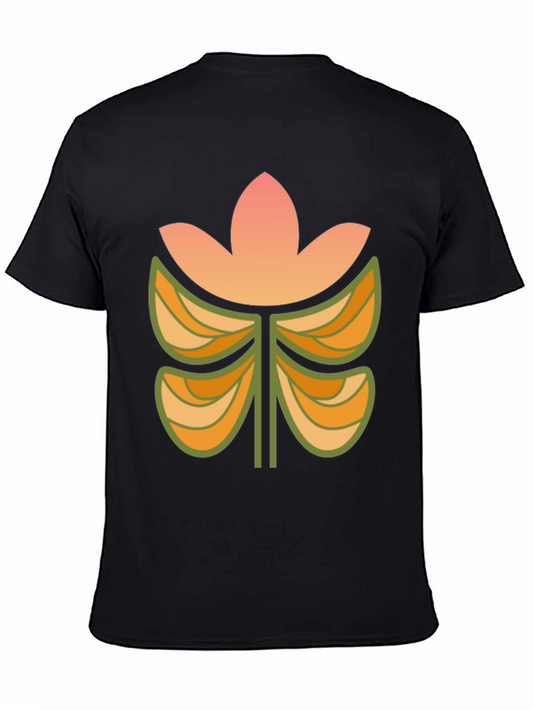 Retro Floral Black T-Shirt