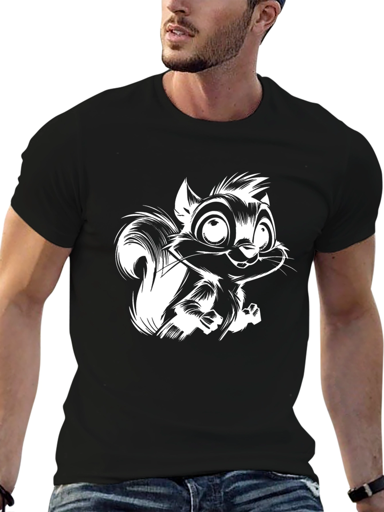 Squirrel Graphic Black T-Shirt