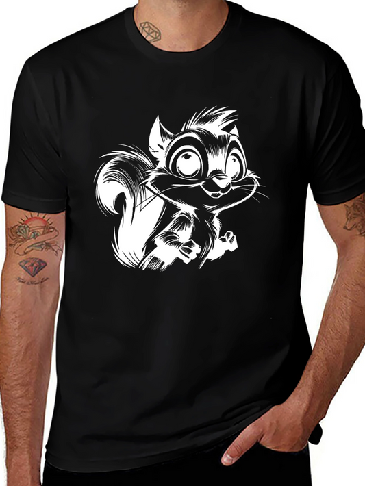 Squirrel Graphic Black T-Shirt
