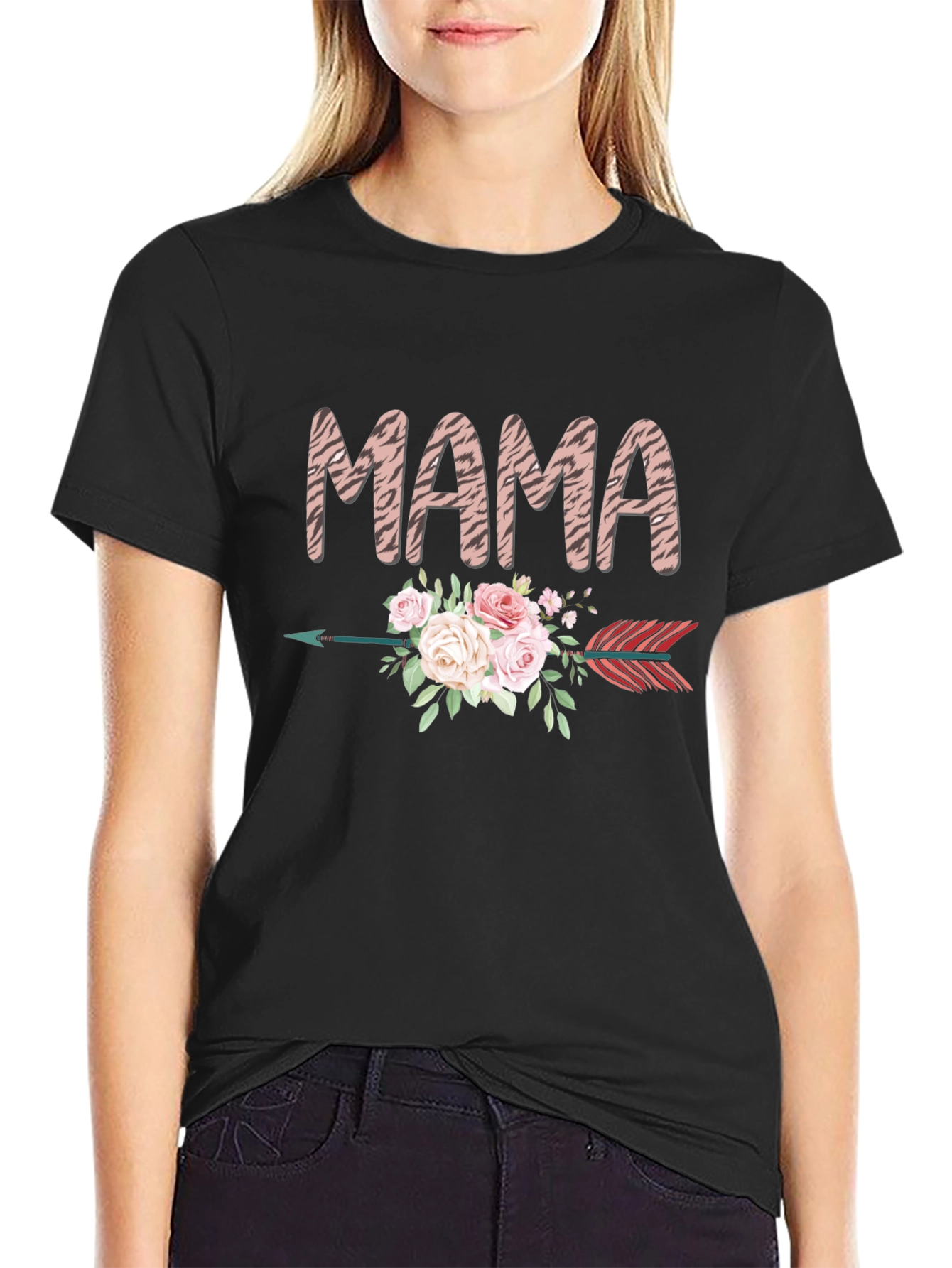 Mama Arrow Floral Graphic T-Shirt