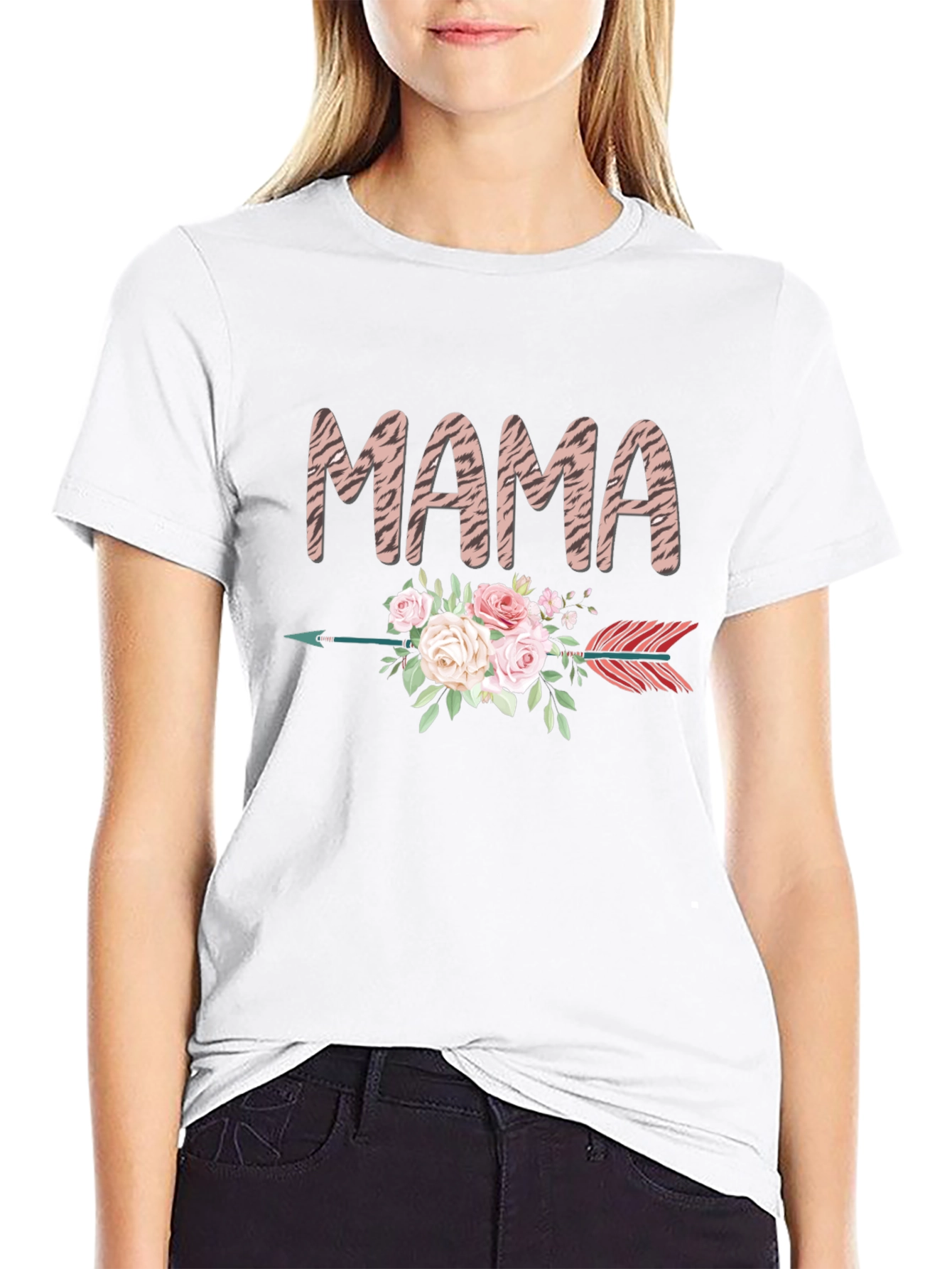 Mama Arrow Floral Graphic T-Shirt