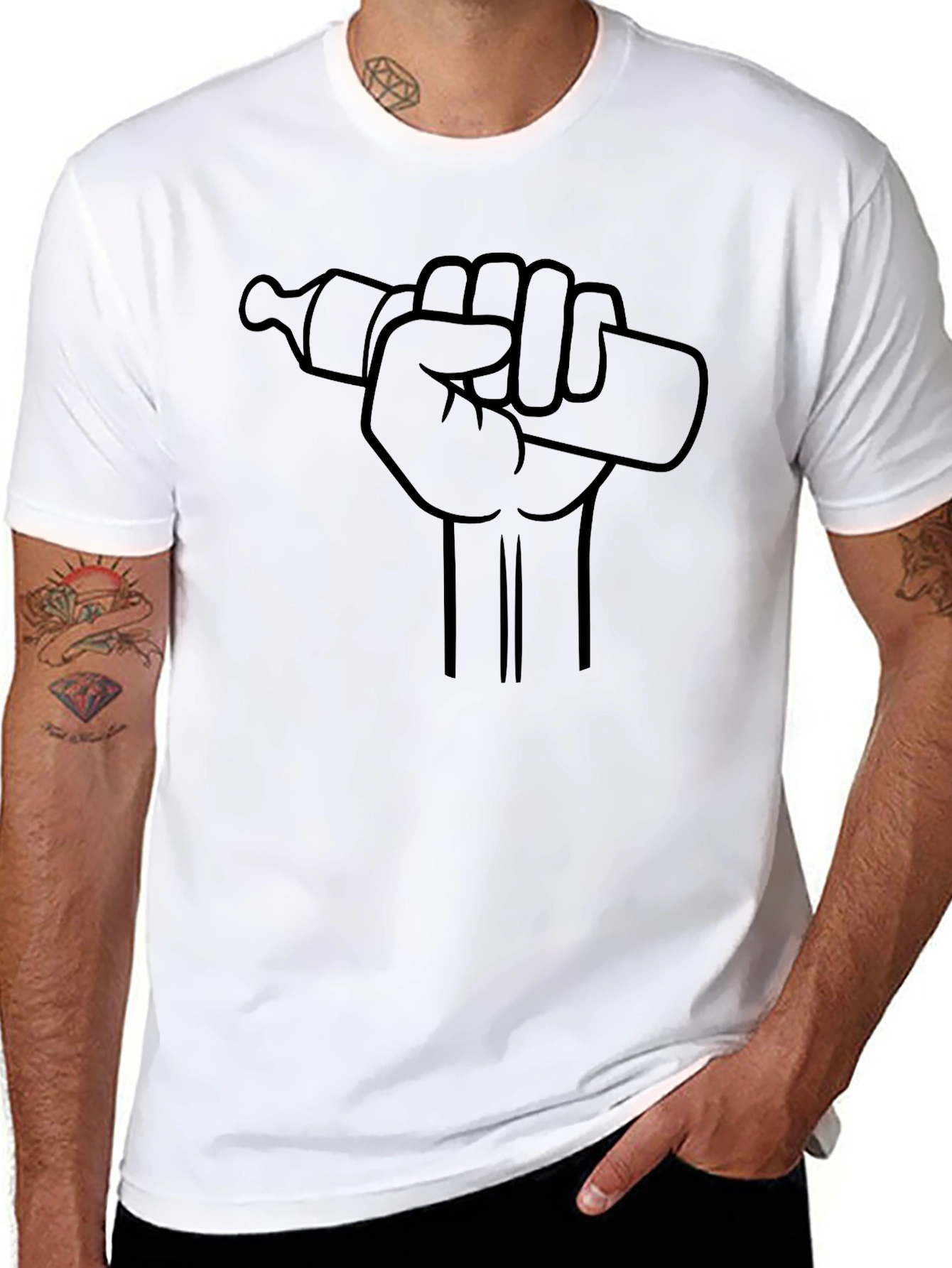 Baby Bottle Power Fist Graphic T-Shirt