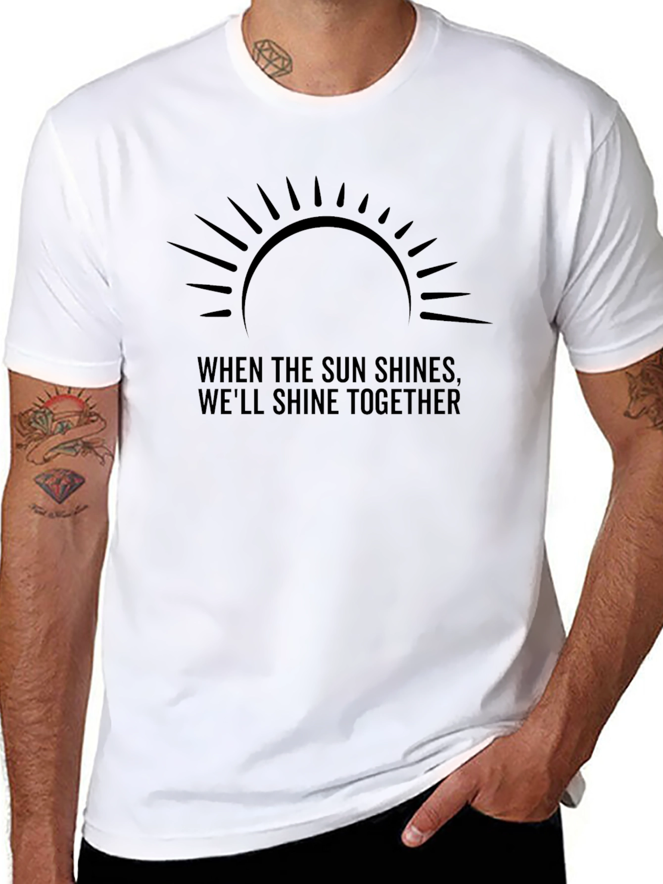 Sun Shine Together Black T-Shirt