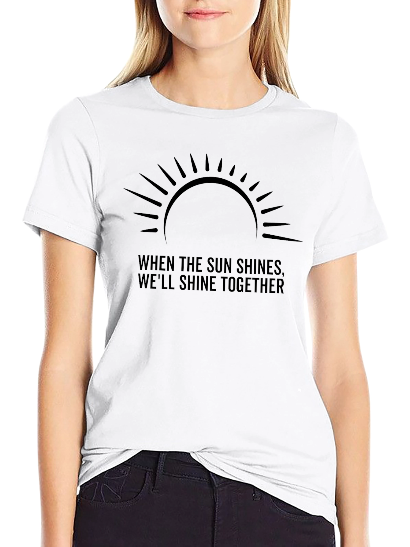 Sun Shine Together Black T-Shirt