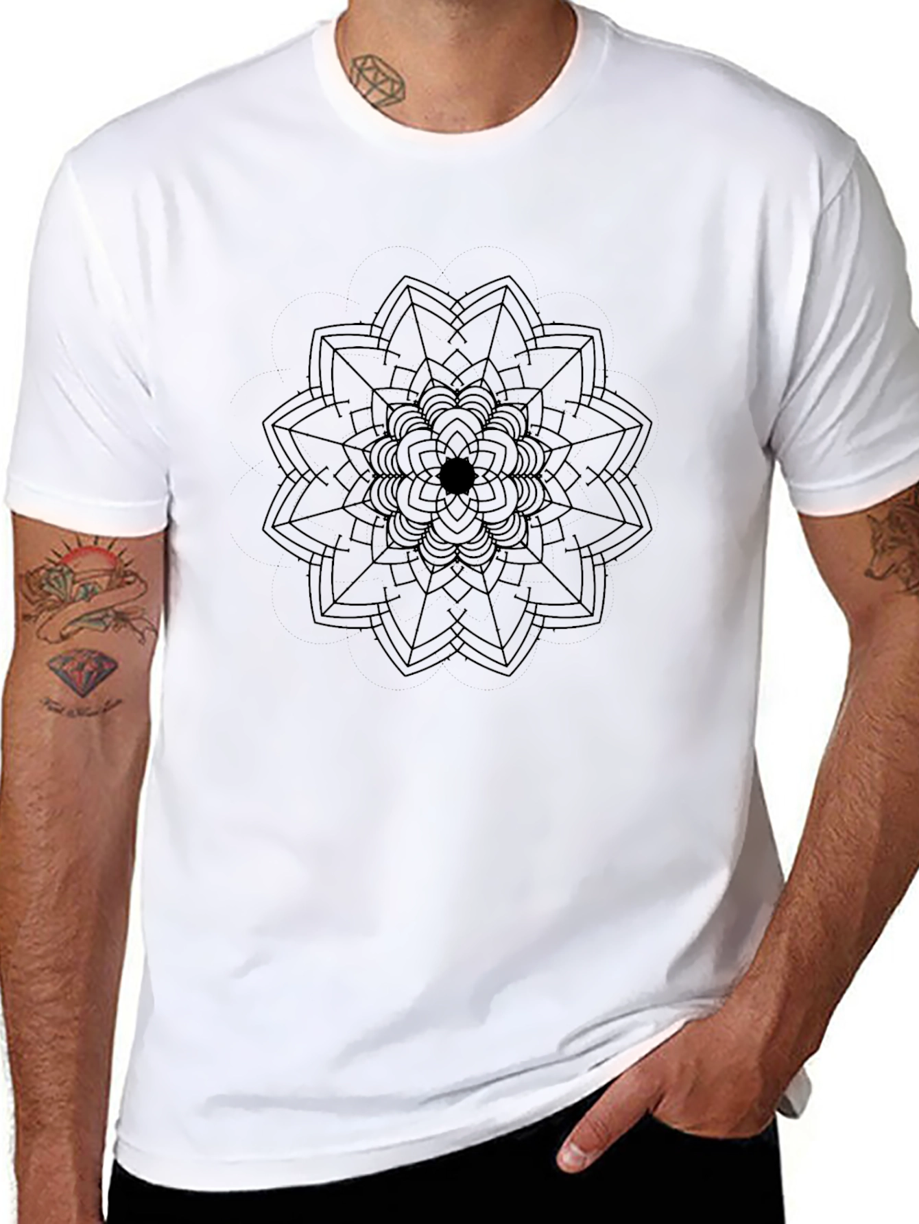 Mandala Design Black T-Shirt - Stylish & Comfortable