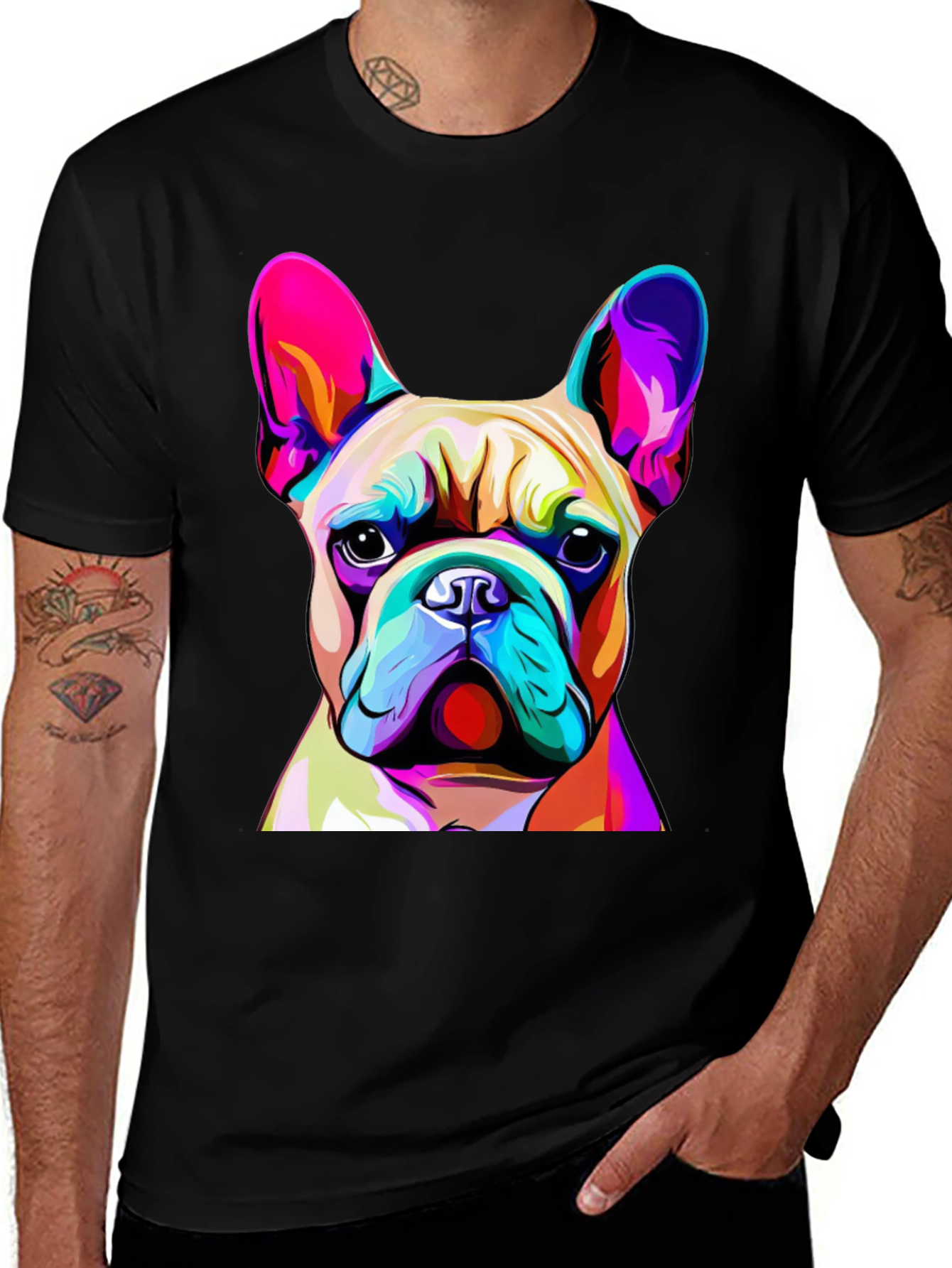 Vibrant French Bulldog Graphic Tee - Unique Design