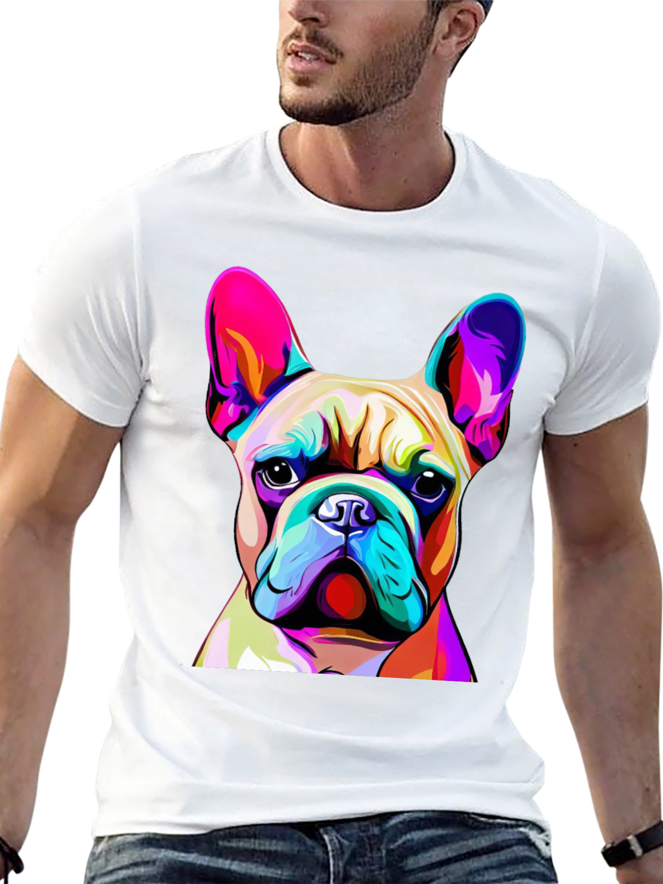 Vibrant French Bulldog Graphic Tee - Unique Design