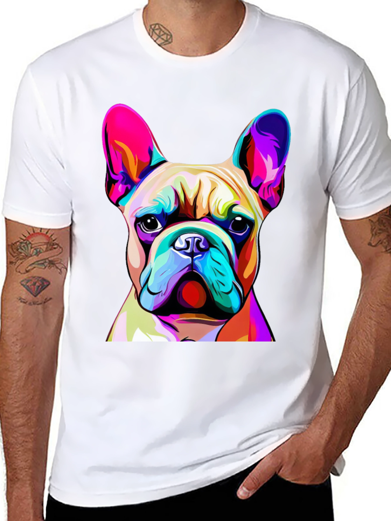 Vibrant French Bulldog Graphic Tee - Unique Design