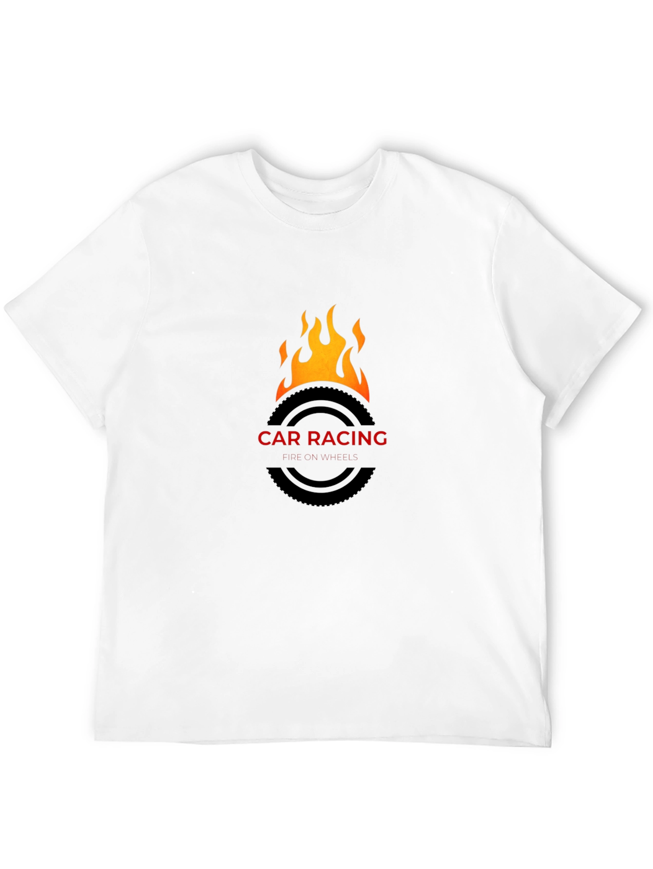 Car Racing Flame T-Shirt - Stylish Black Tee