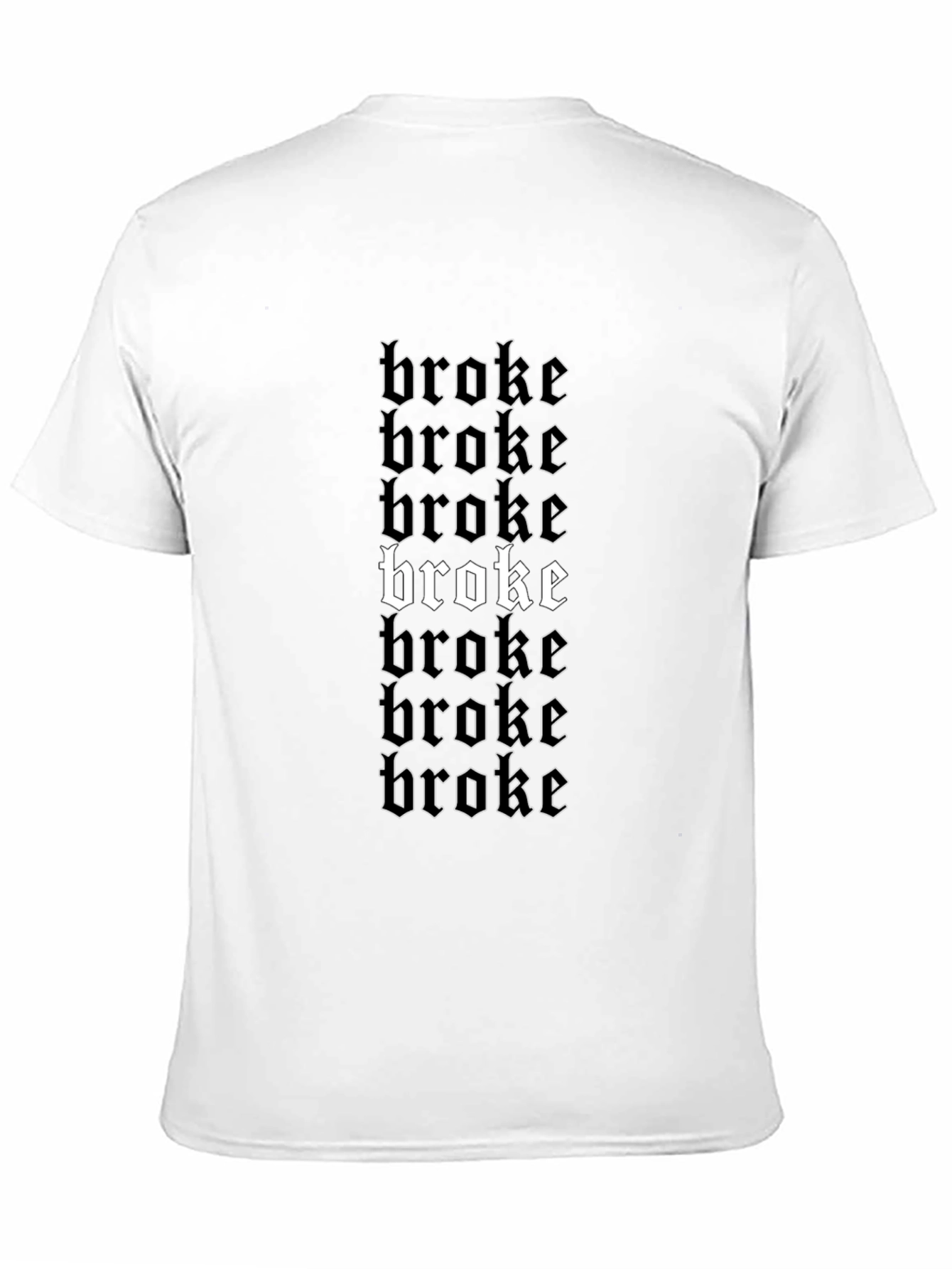 Broke Graphic Print Black T-Shirt