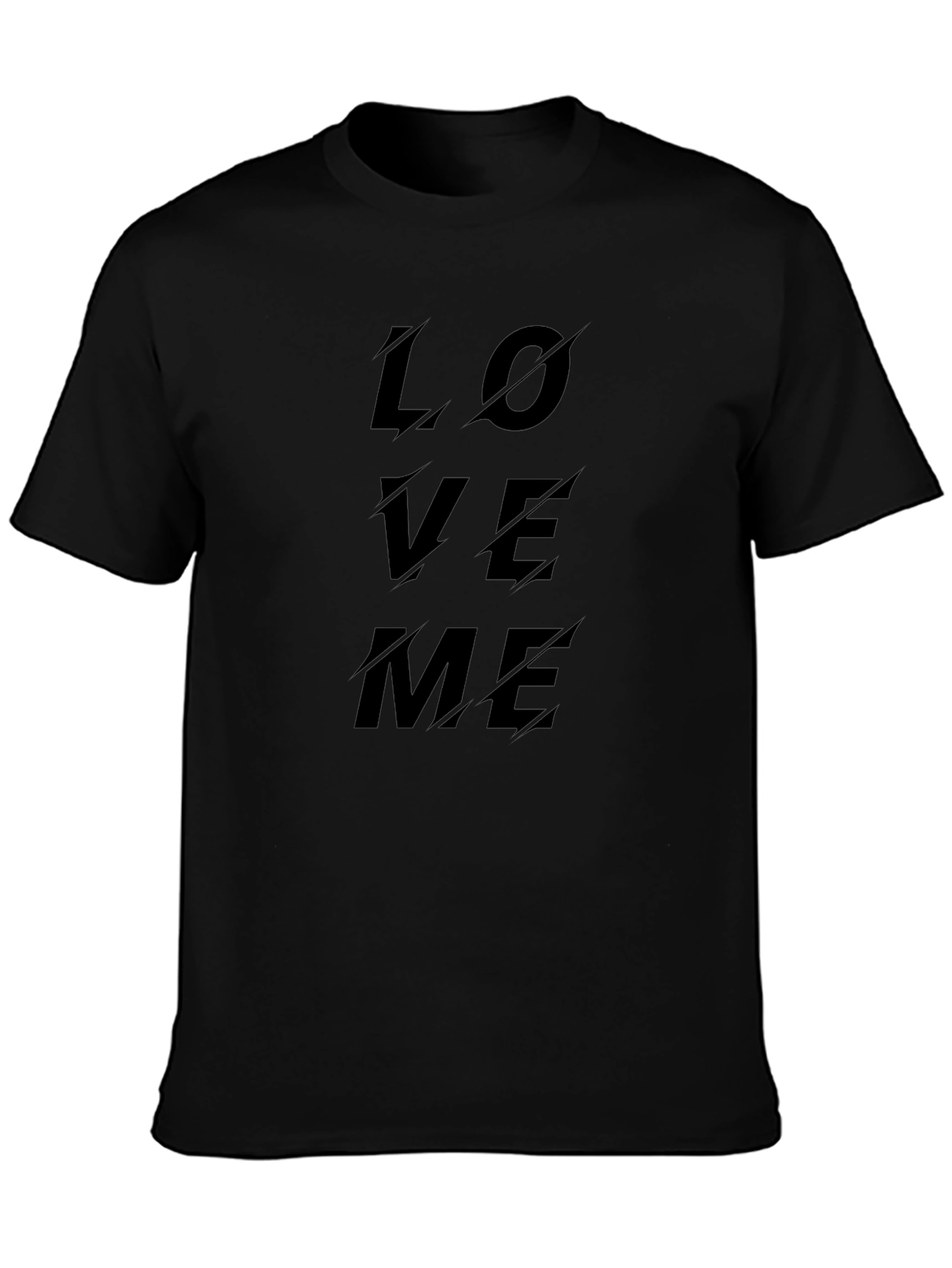 Love Me Graphic Print Black T-Shirt