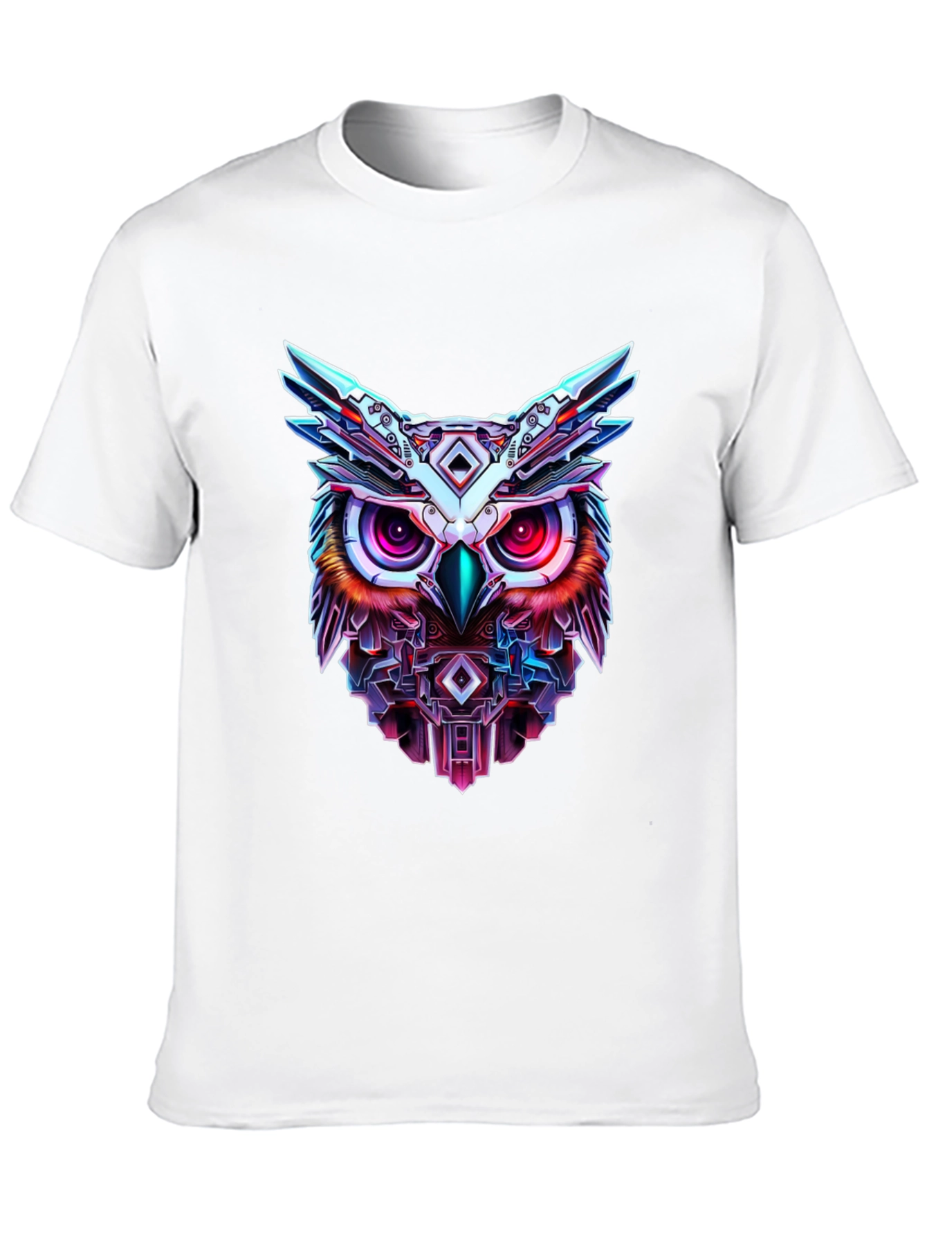 Cyberpunk Owl Graphic T-Shirt - Unique Design