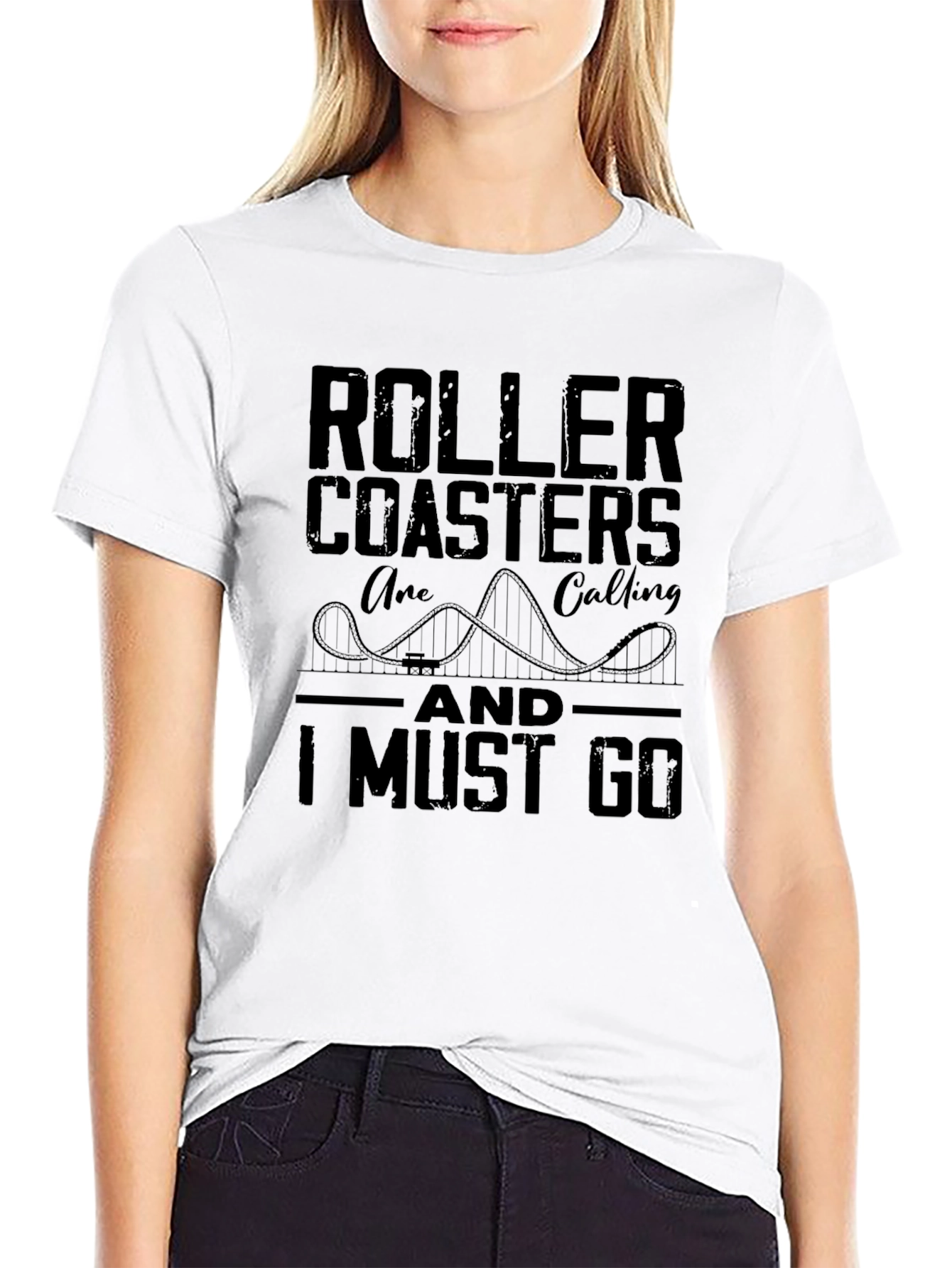 Roller Coaster Calling Black T-Shirt