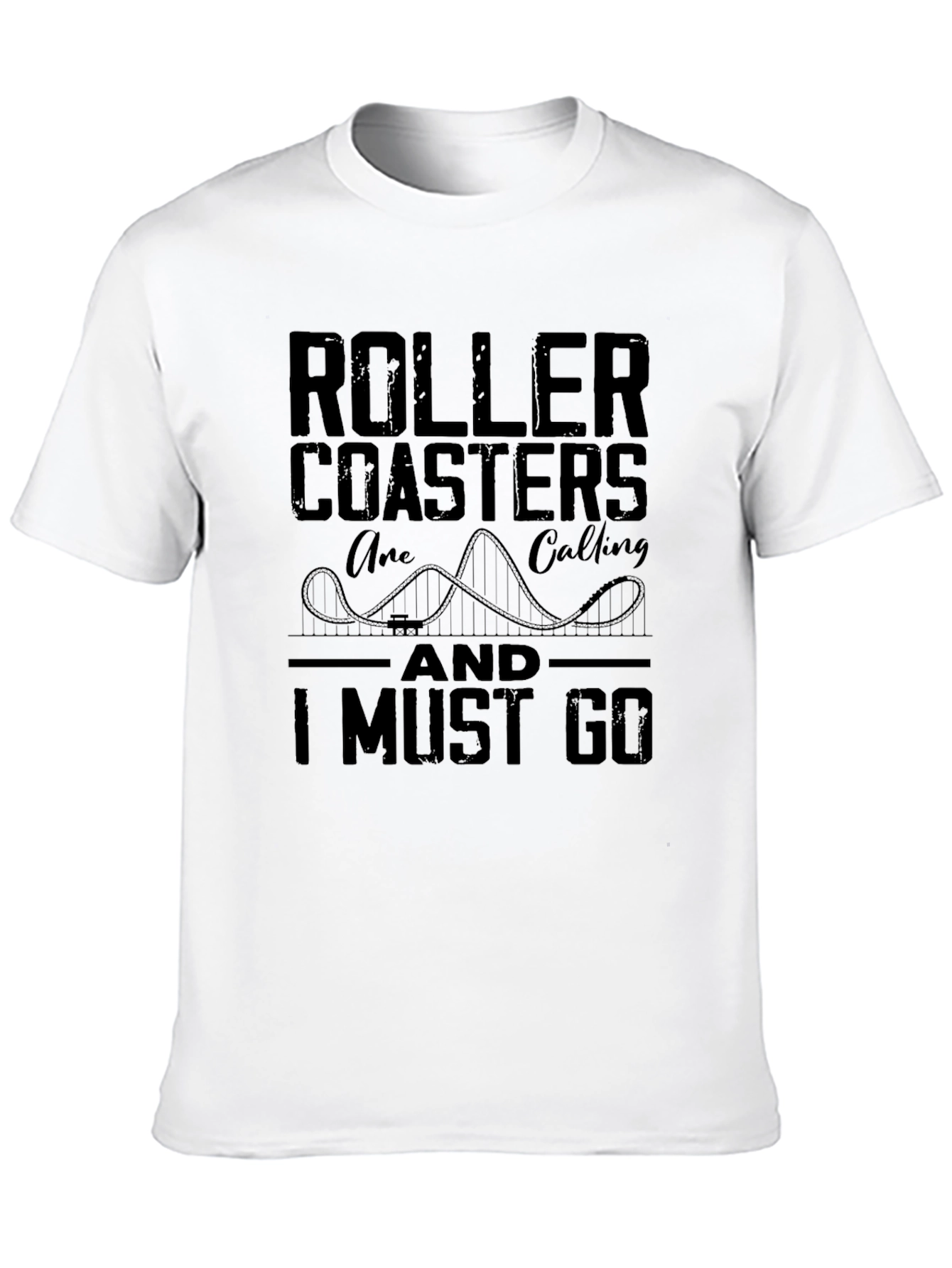 Roller Coaster Calling Black T-Shirt
