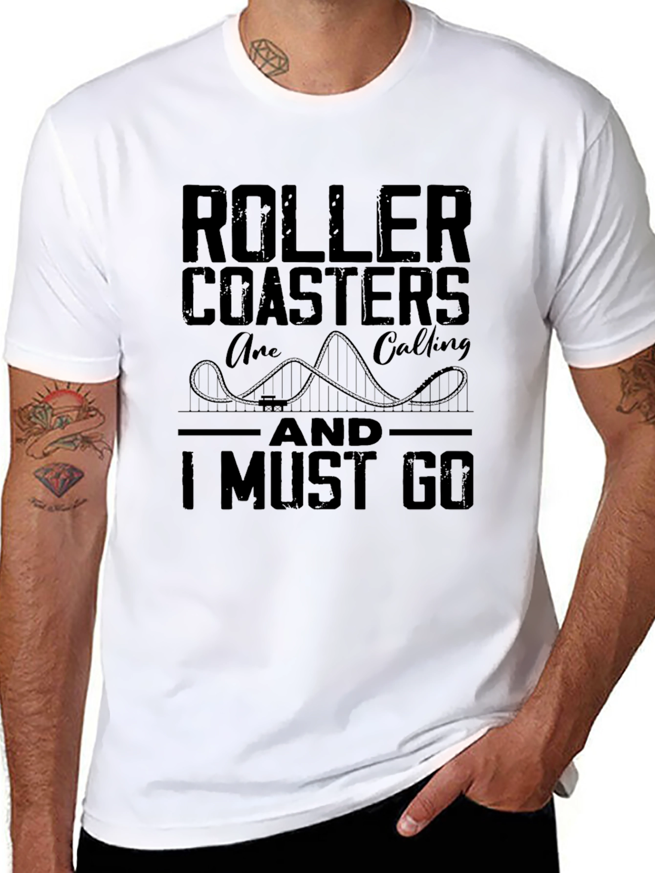 Roller Coaster Calling Black T-Shirt