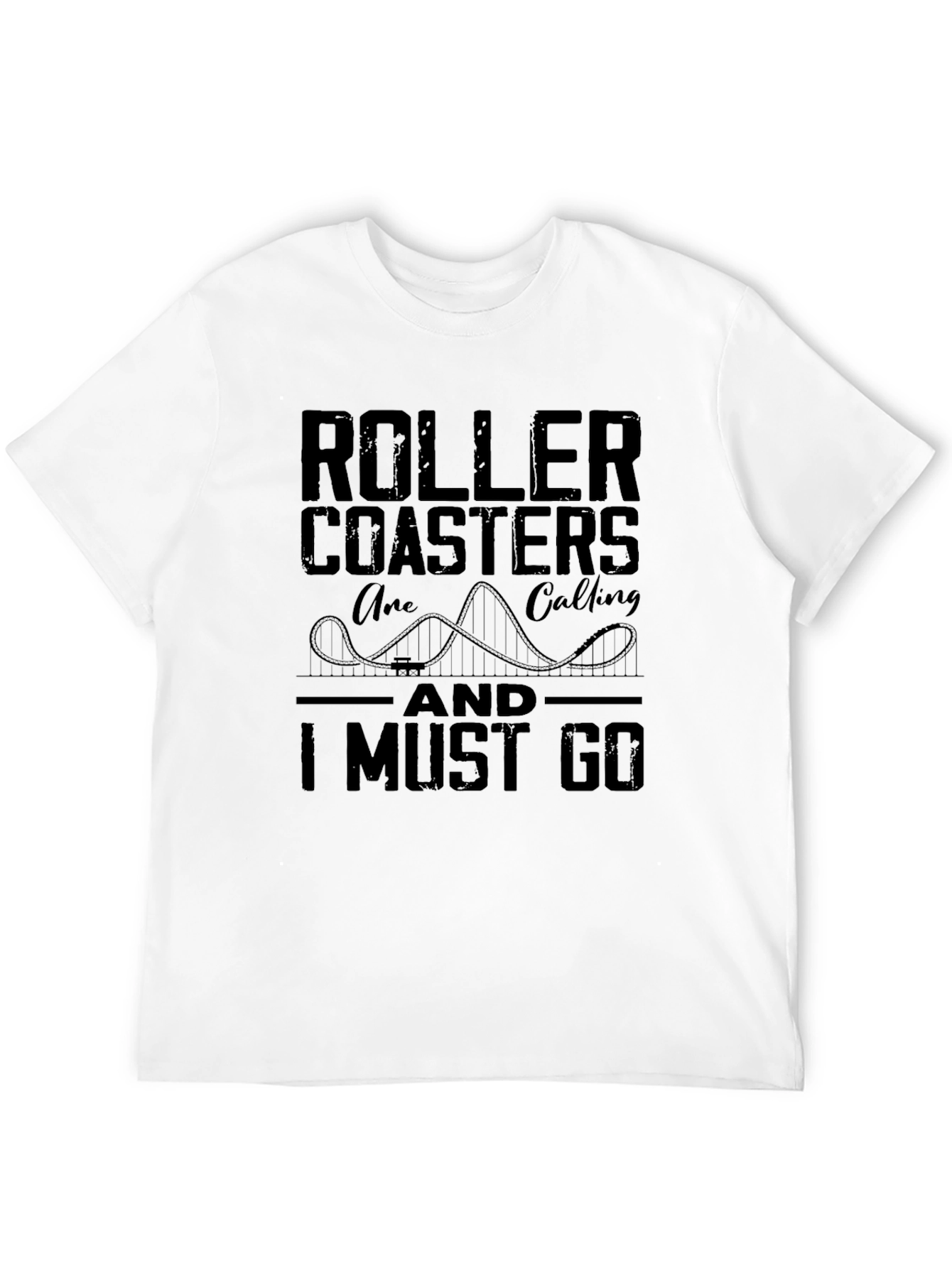Roller Coaster Calling Black T-Shirt