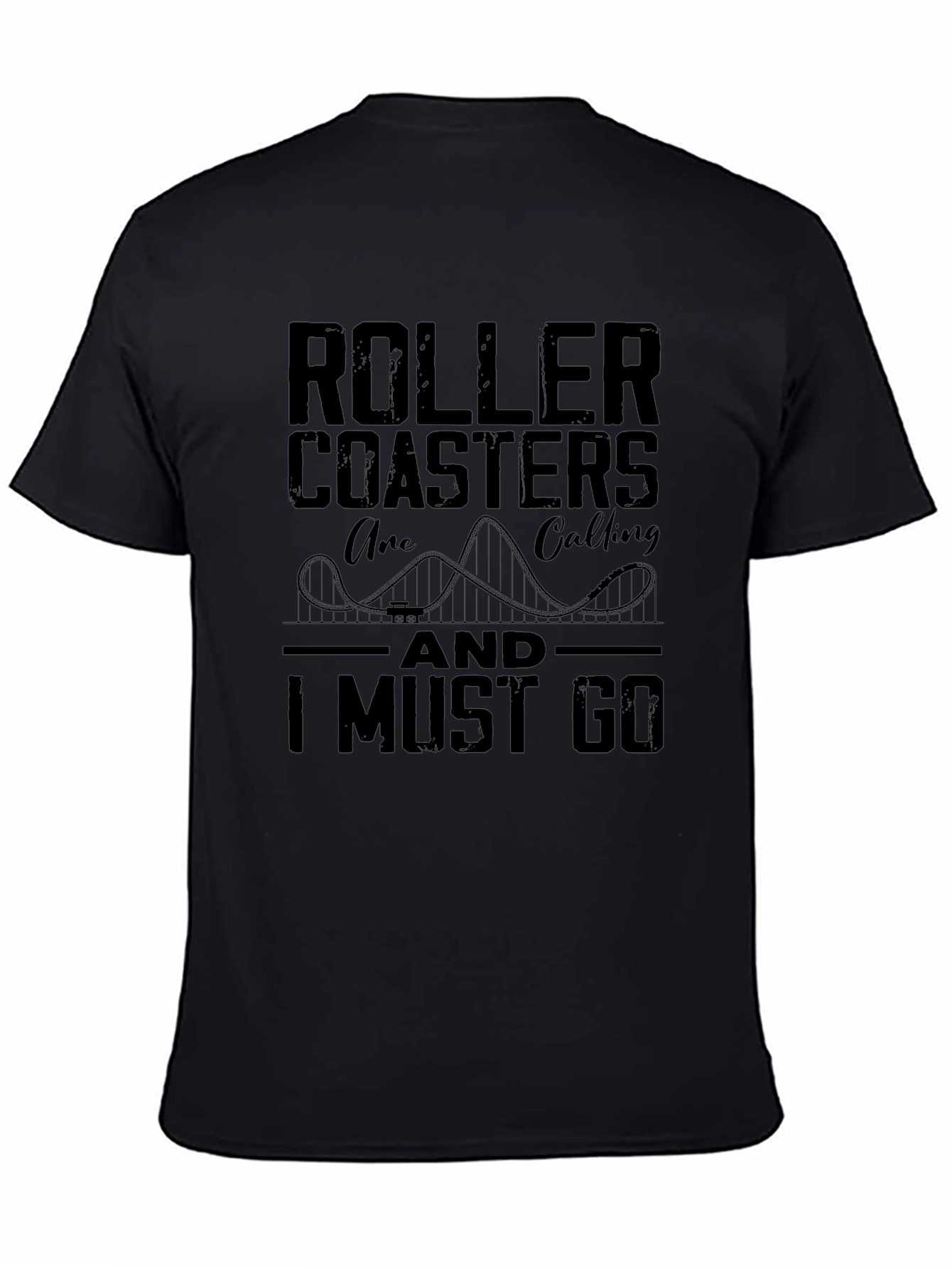 Roller Coaster Calling Black T-Shirt