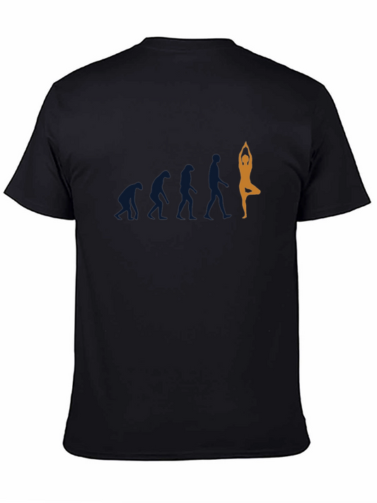 Yoga Evolution Graphic Tee - Black Cotton T-Shirt