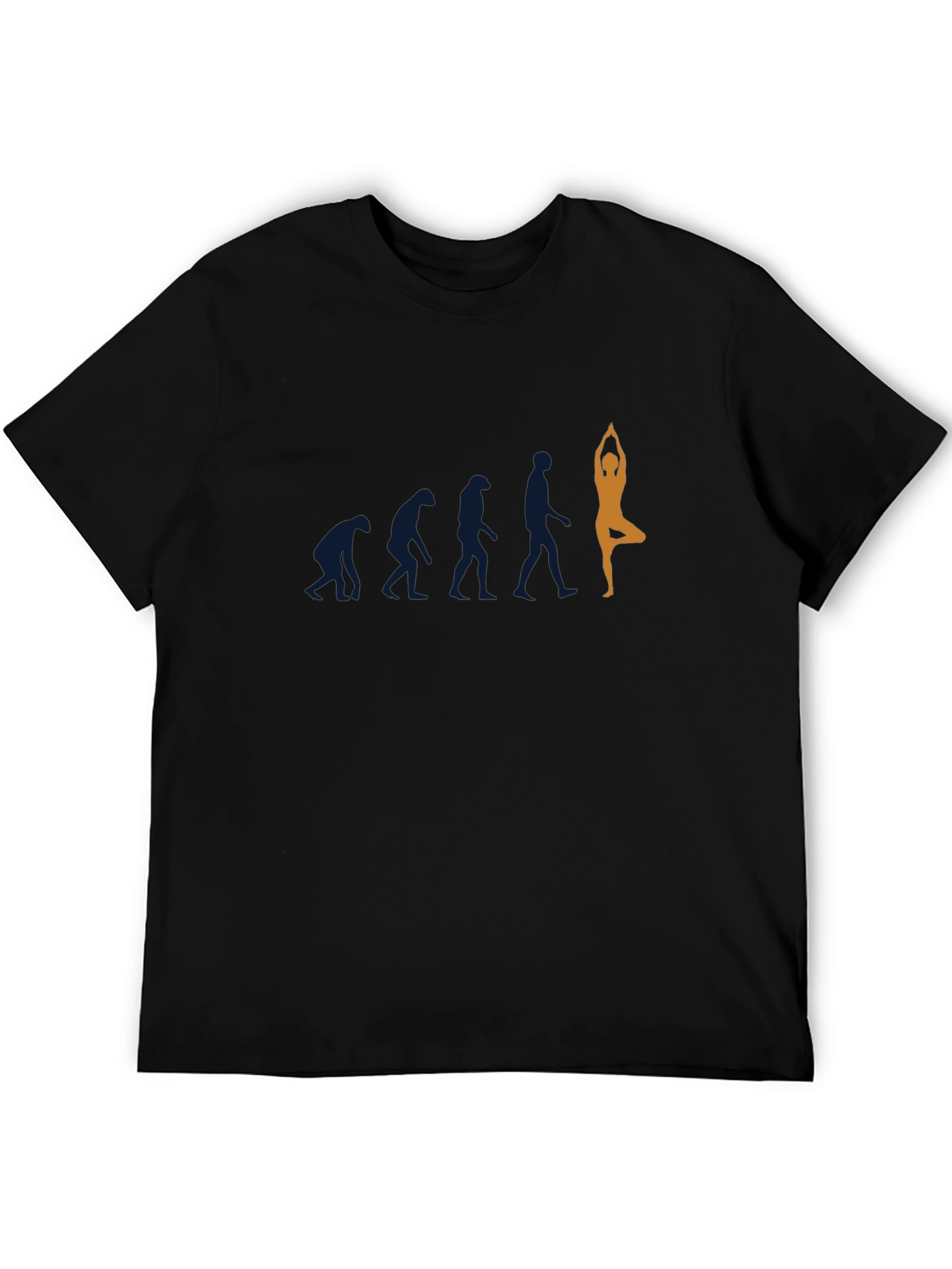Yoga Evolution Graphic Tee - Black Cotton T-Shirt