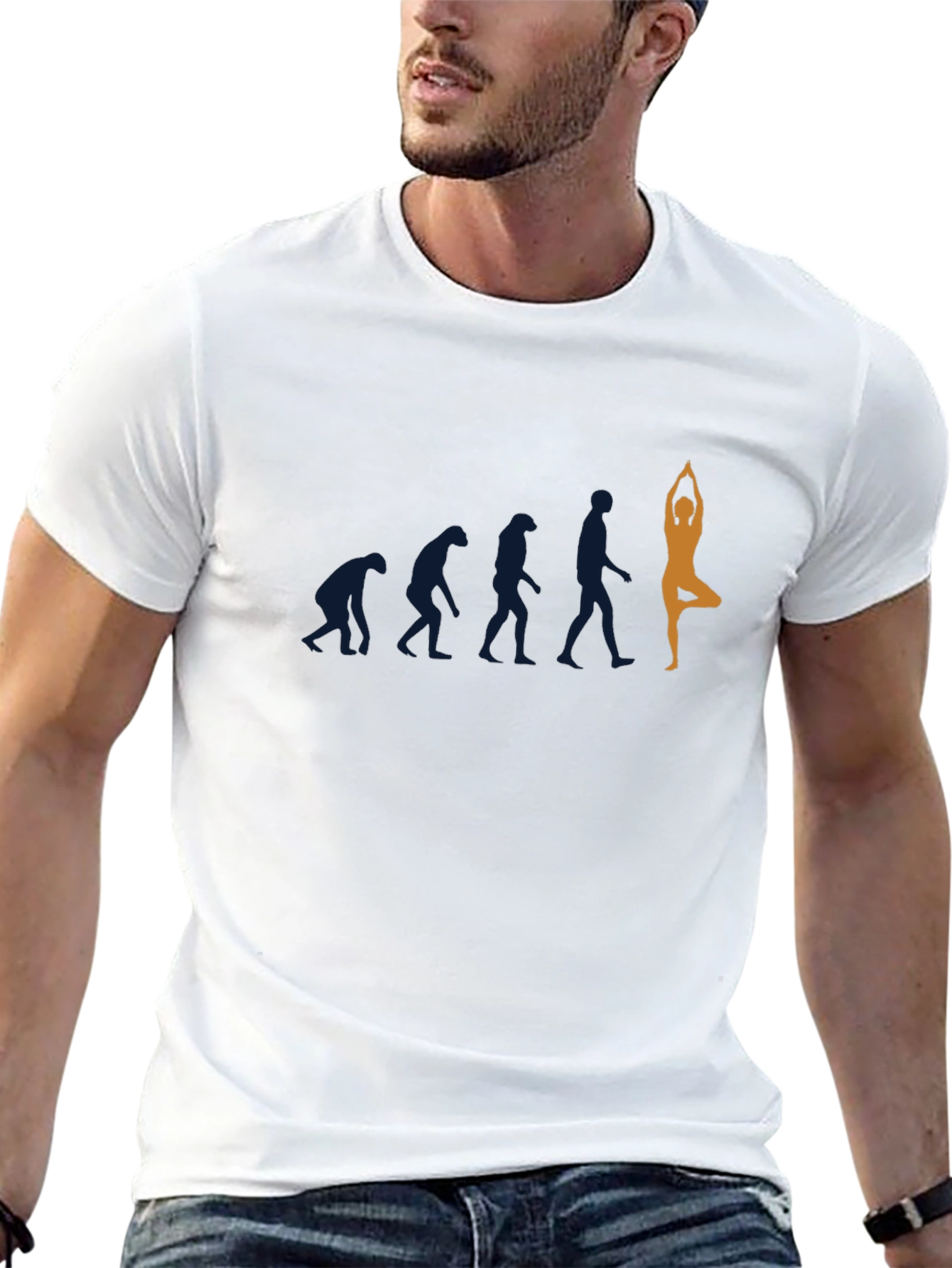 Yoga Evolution Graphic Tee - Black Cotton T-Shirt
