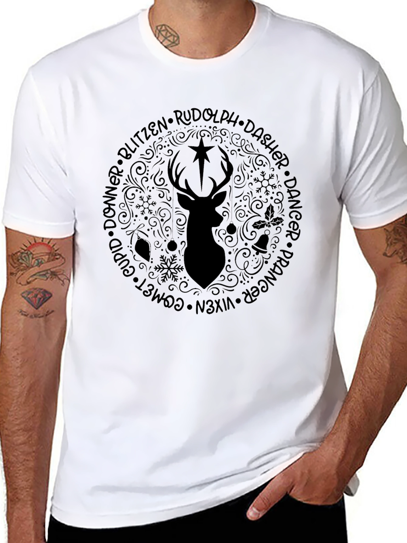 Rudolphs Reindeer Crew Graphic Tee