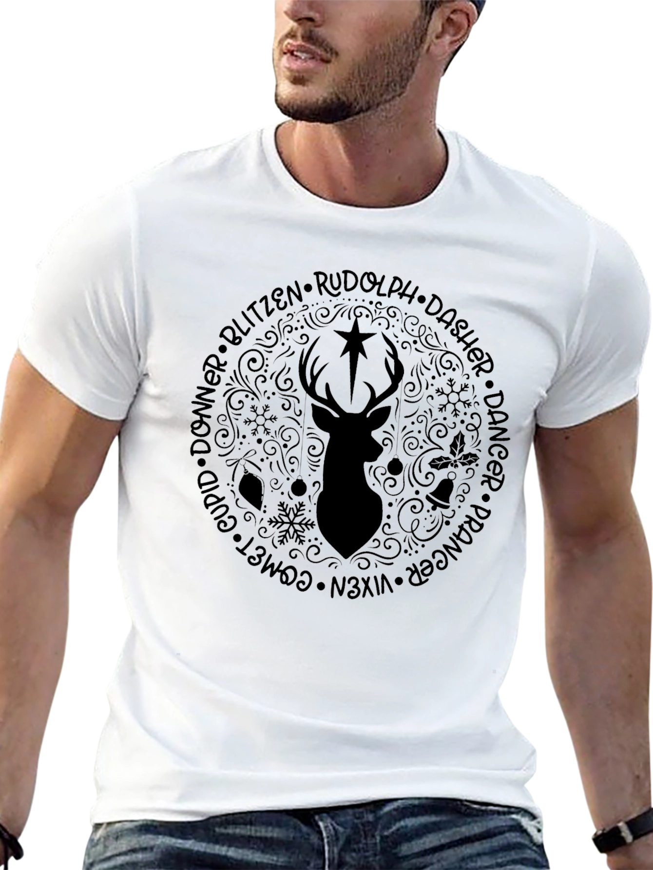 Rudolphs Reindeer Crew Graphic Tee