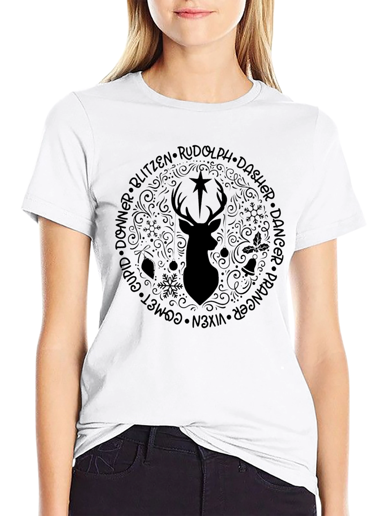 Rudolphs Reindeer Crew Graphic Tee