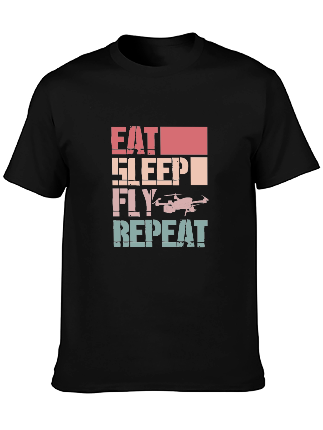 Eat Sleep Fly Repeat Drone Graphic T-Shirt
