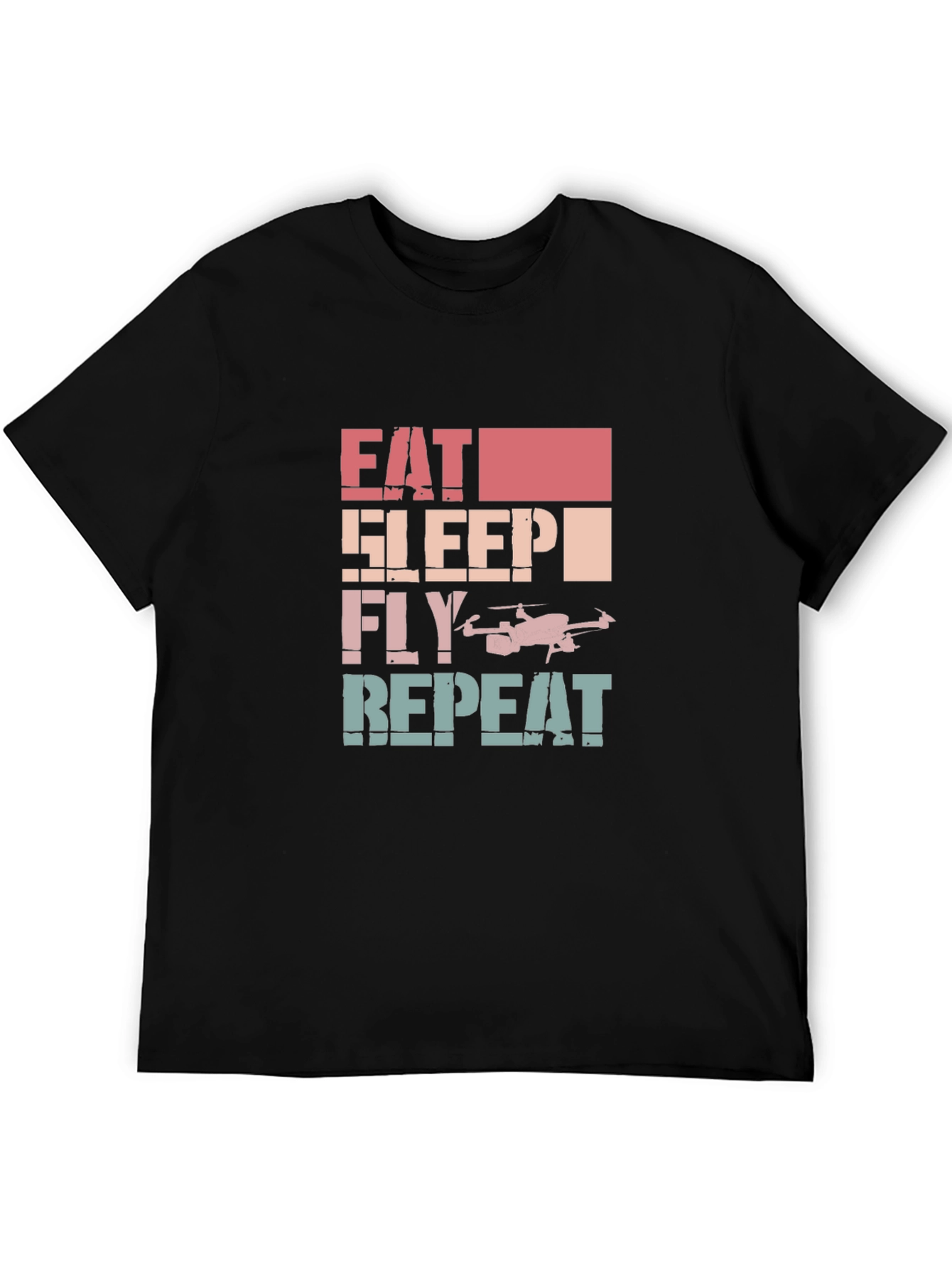 Eat Sleep Fly Repeat Drone Graphic T-Shirt
