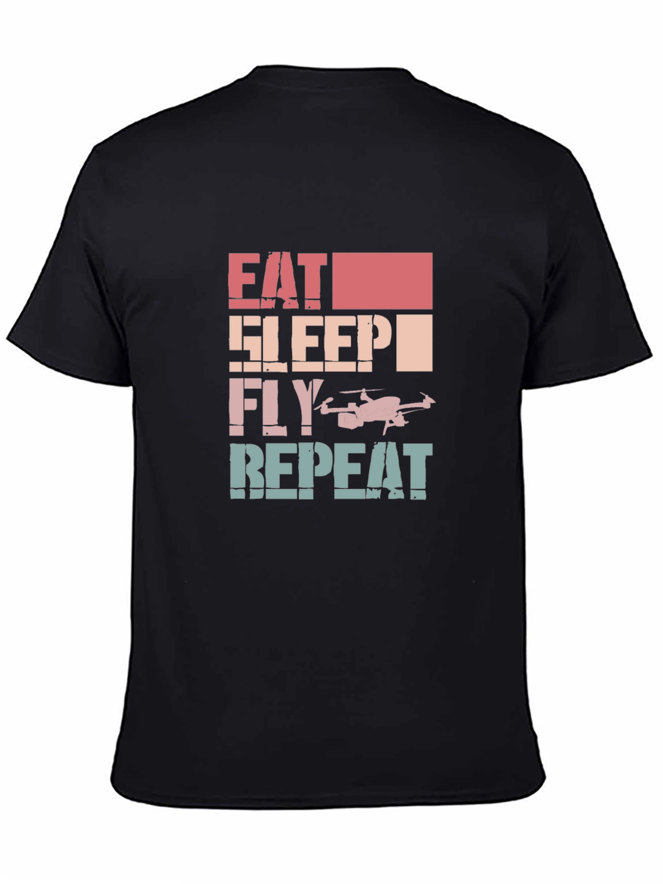 Eat Sleep Fly Repeat Drone Graphic T-Shirt