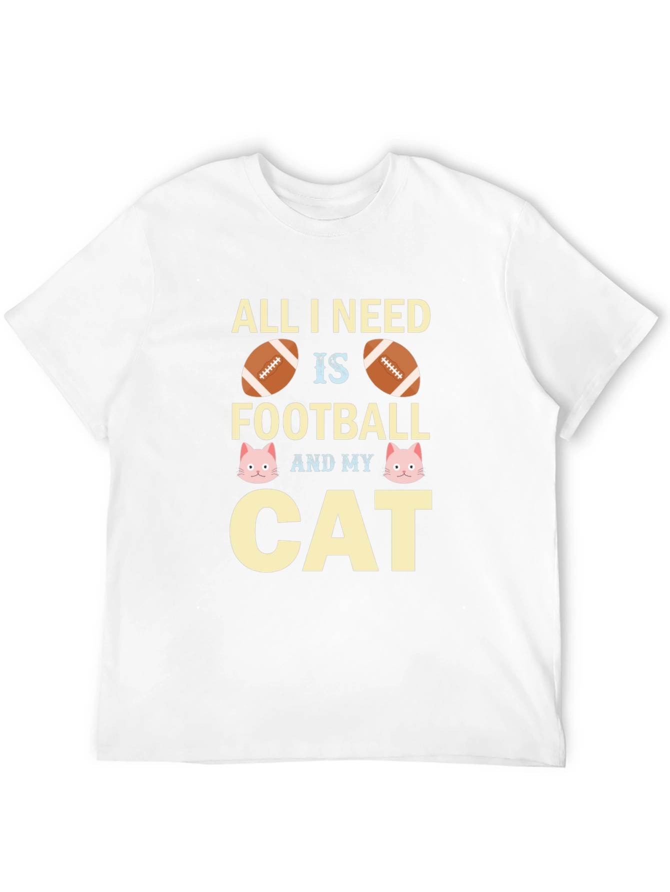 Football & Cat Lover T-Shirt