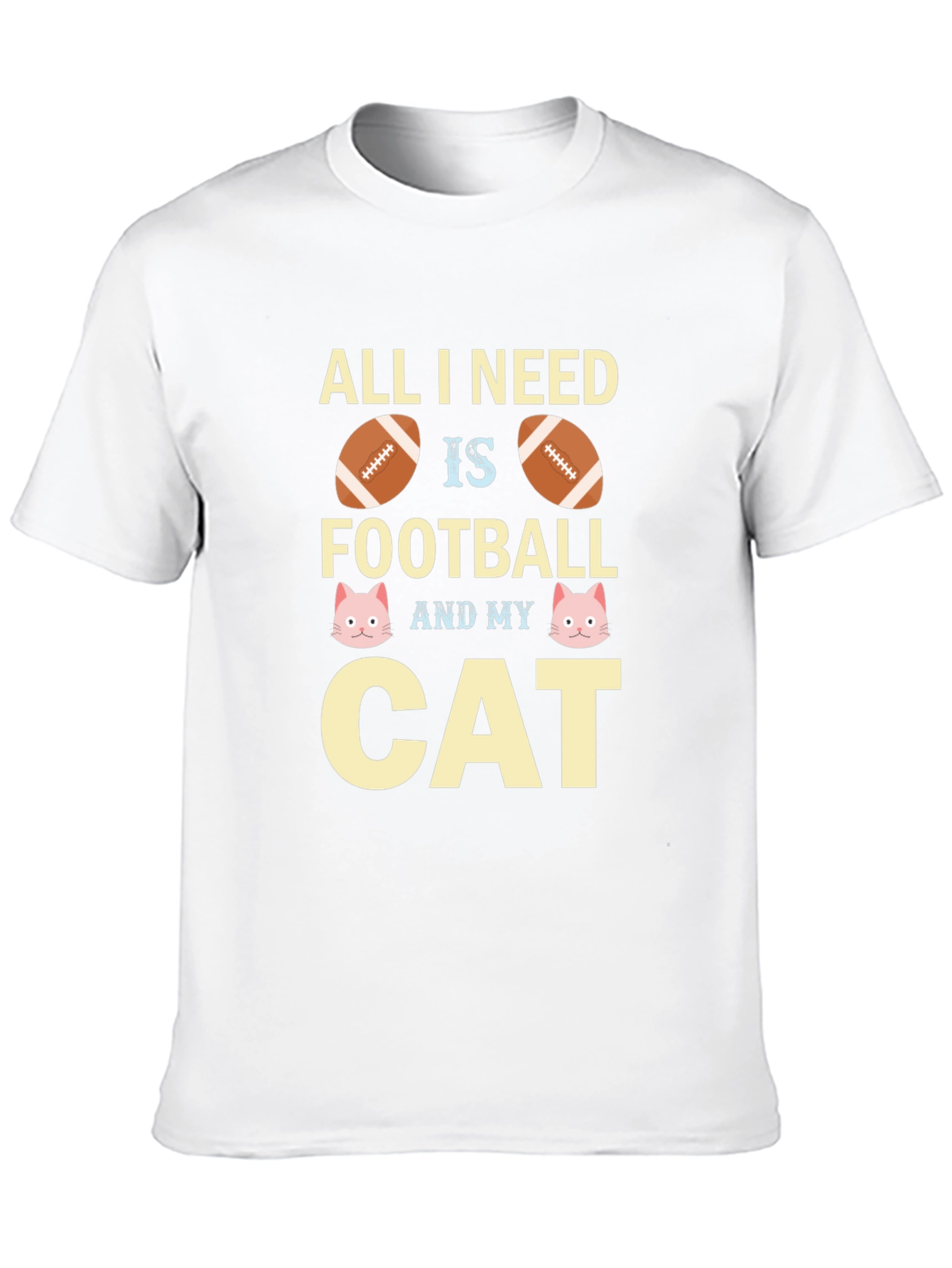 Football & Cat Lover T-Shirt