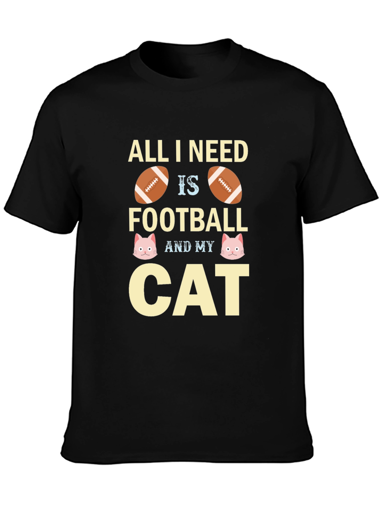 Football & Cat Lover T-Shirt