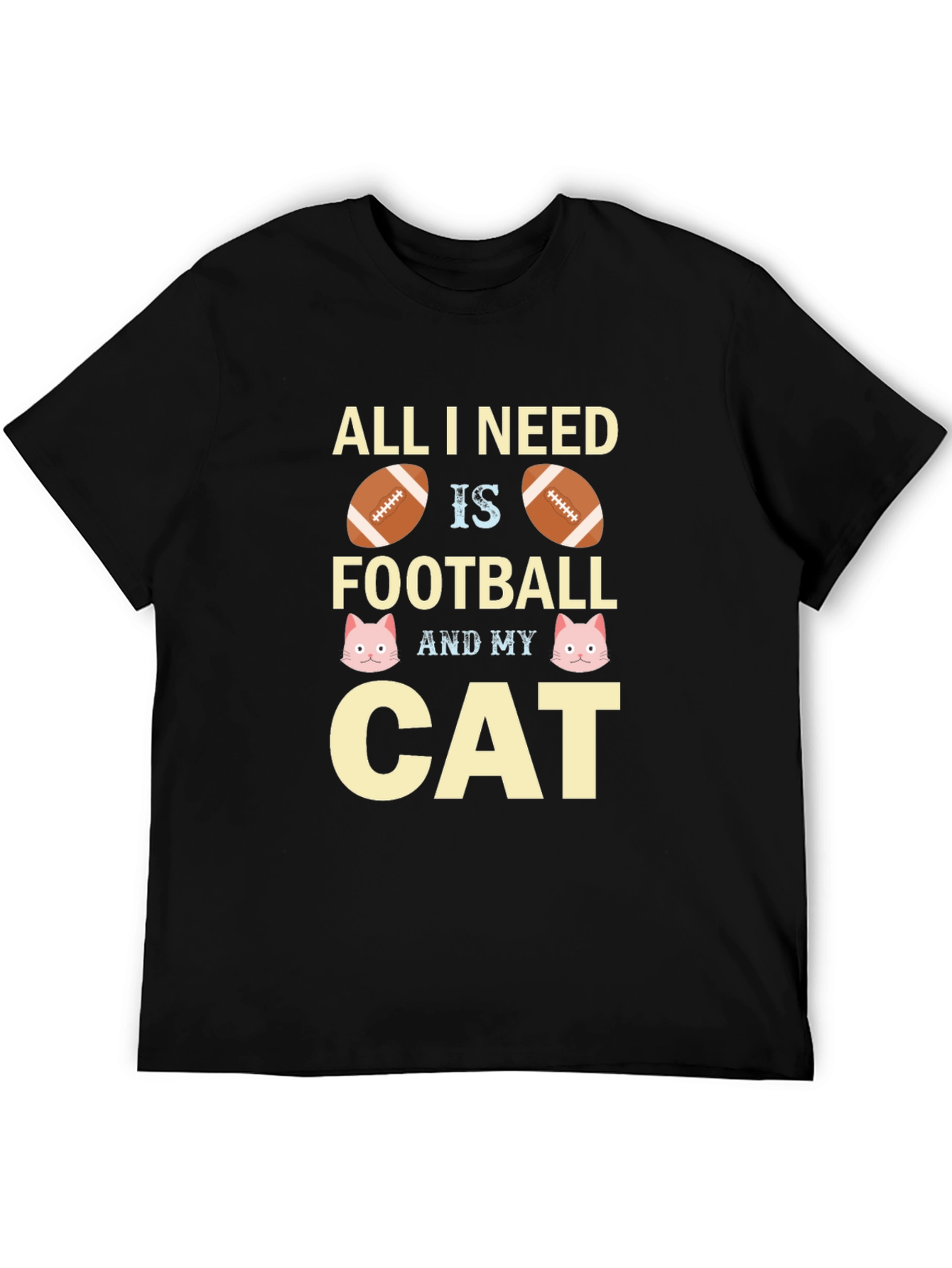 Football & Cat Lover T-Shirt