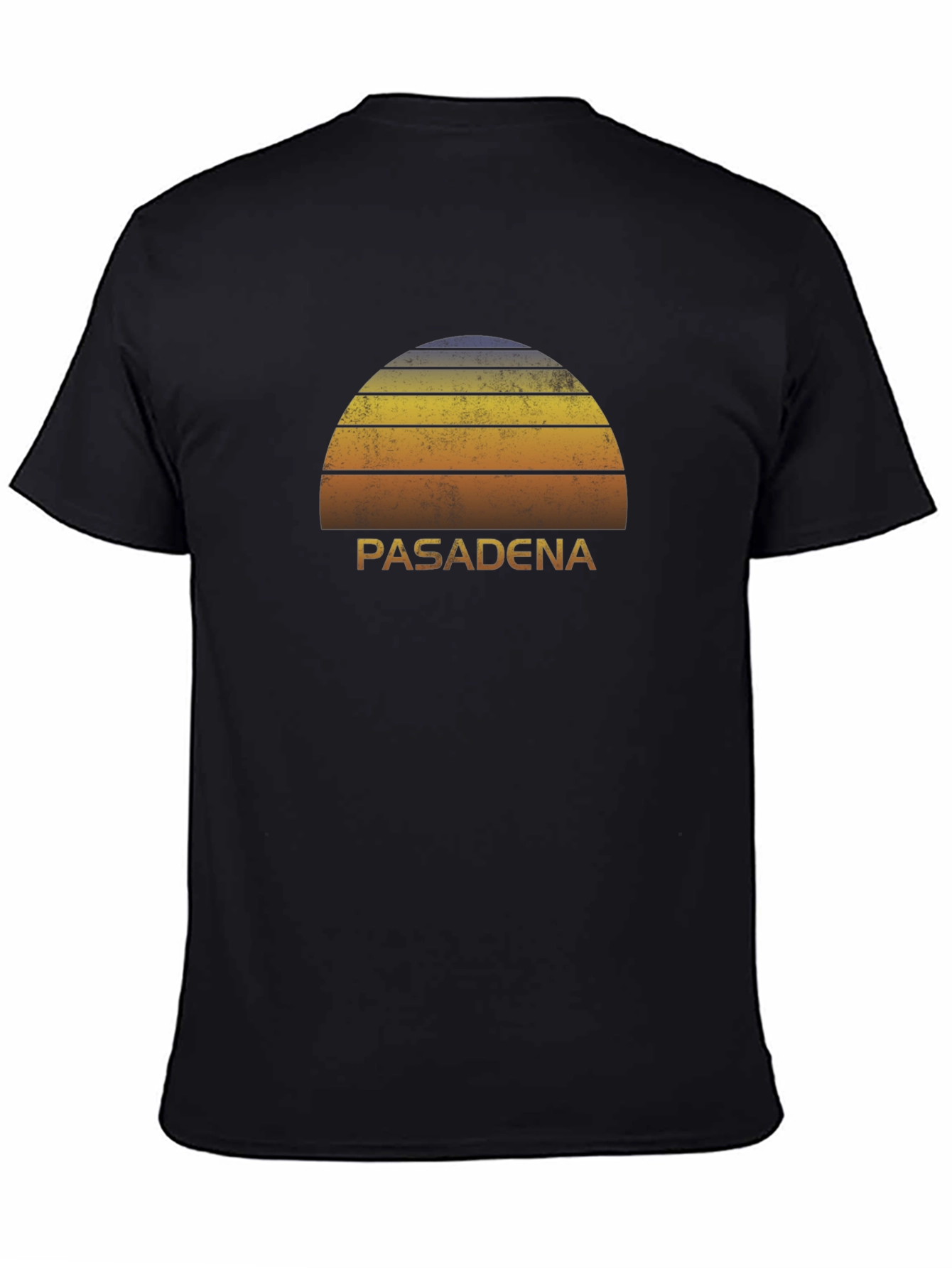 Pasadena Sunset Graphic Tee - Retro Style Black T-Shirt