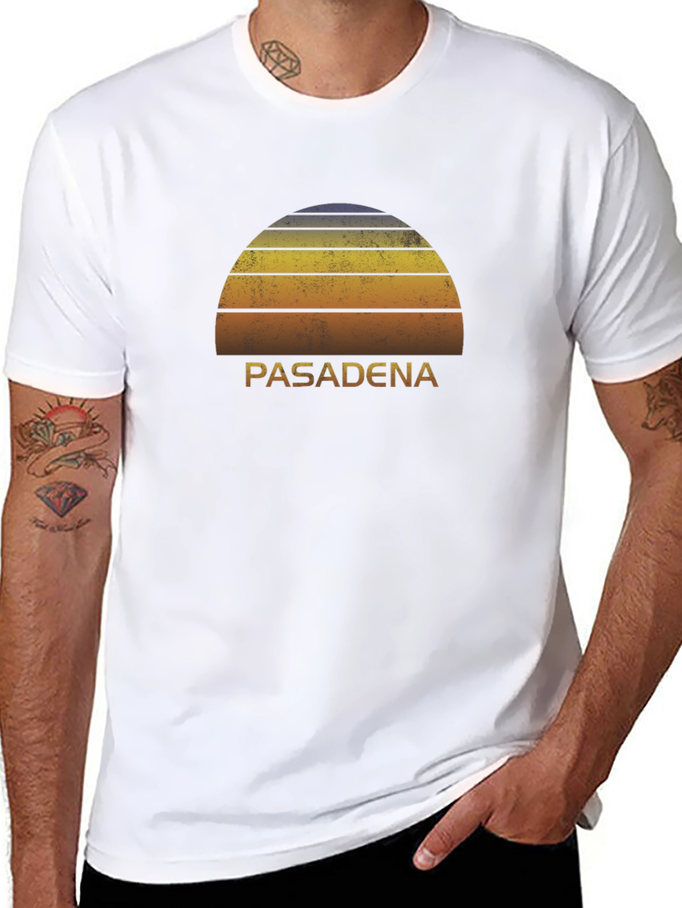 Pasadena Sunset Graphic Tee - Retro Style Black T-Shirt