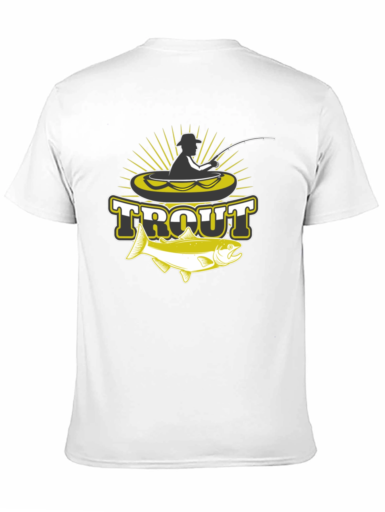 Mens Black Trout Fishing Graphic T-Shirt