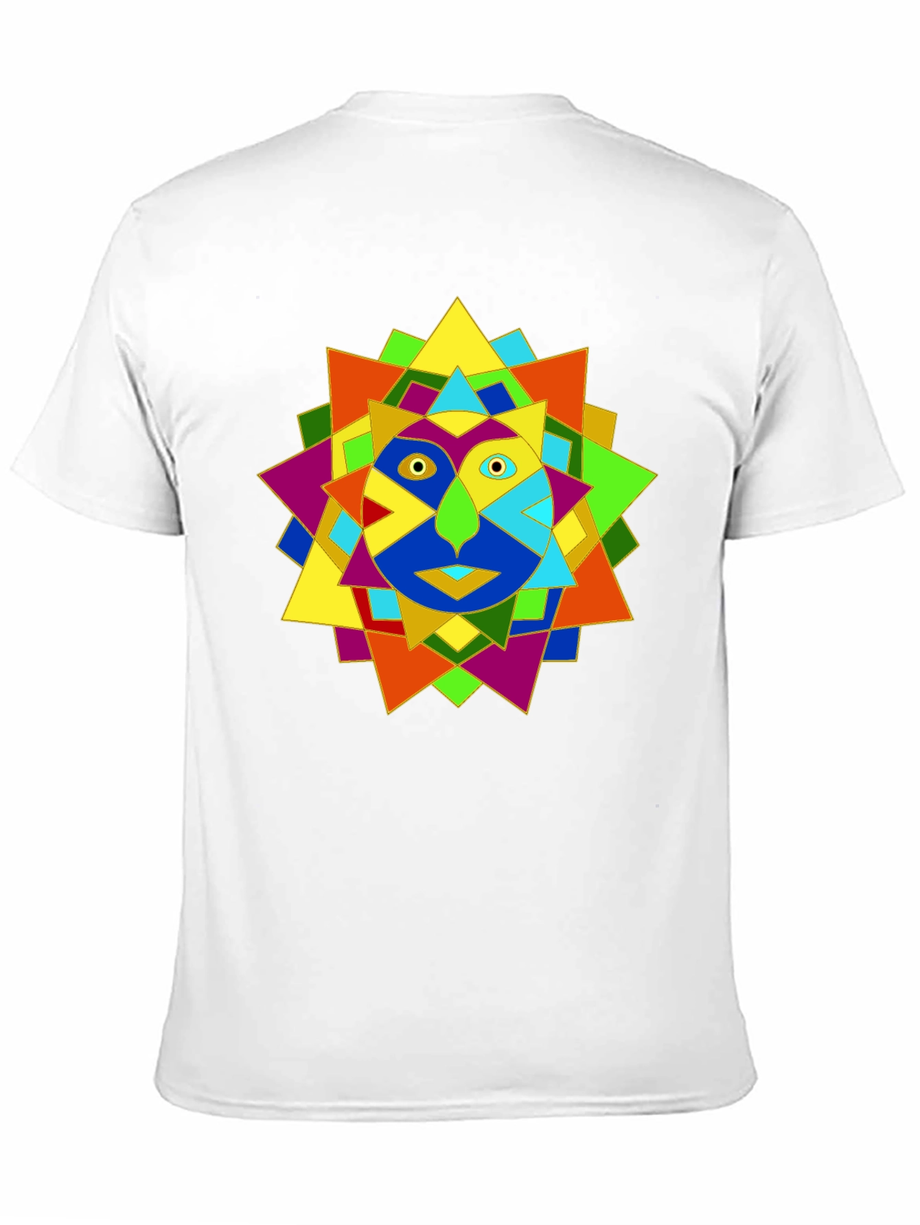 Geometric Face Graphic Black T-Shirt