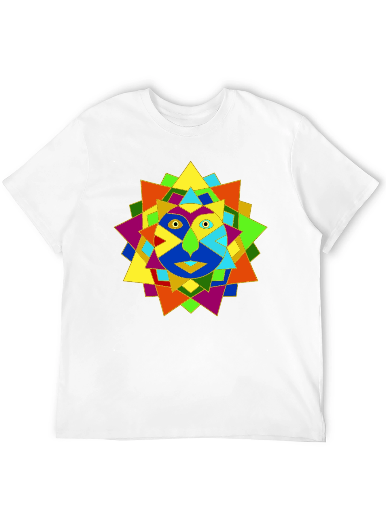 Geometric Face Graphic Black T-Shirt