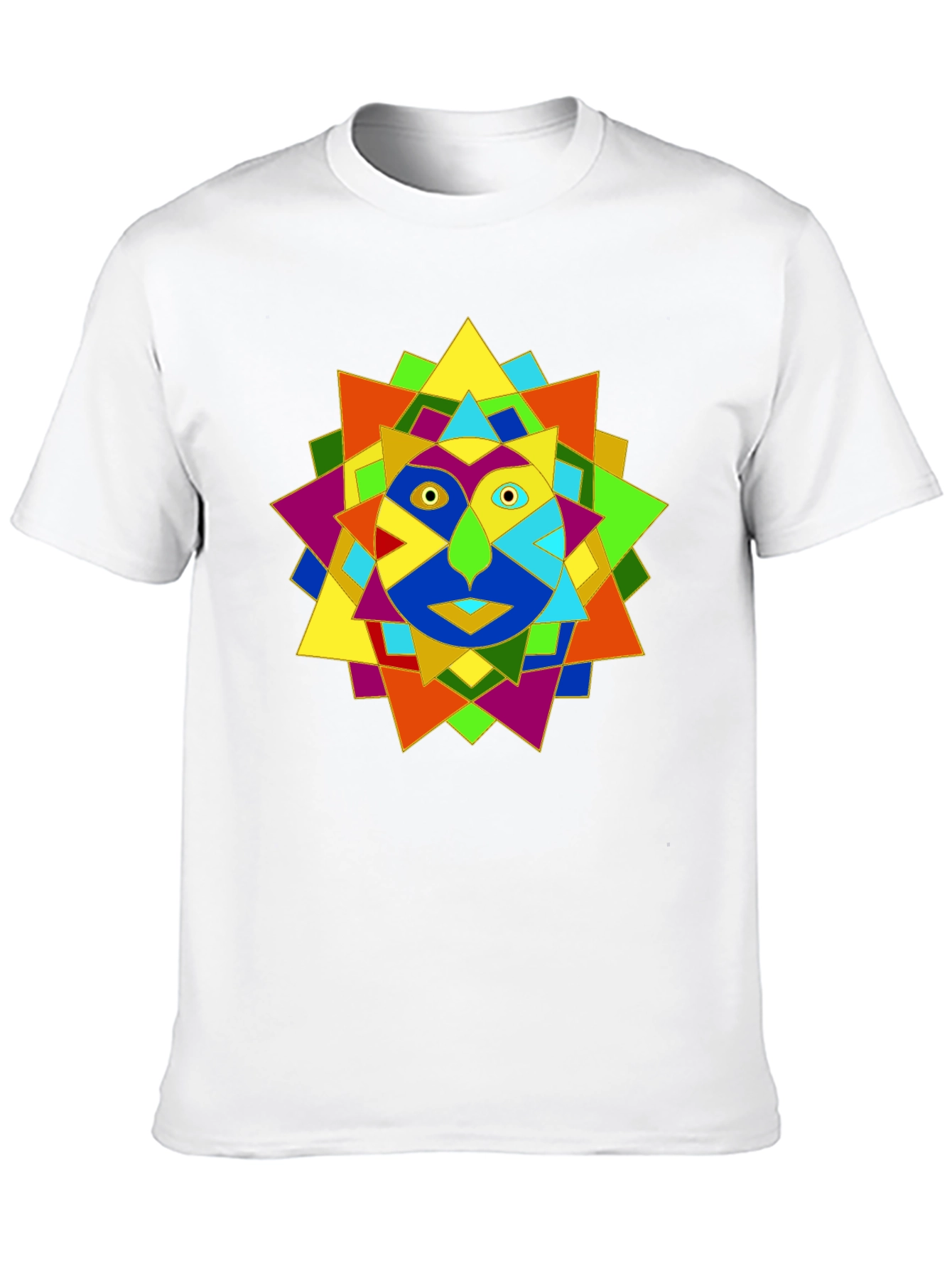 Geometric Face Graphic Black T-Shirt