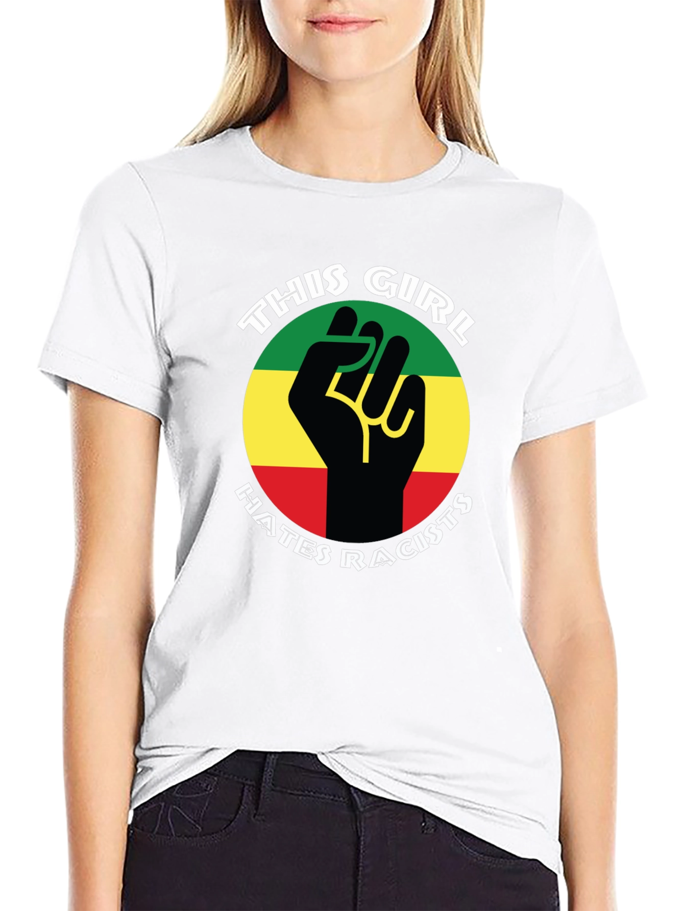This Girl Hates Racists T-Shirt - Empowering Design