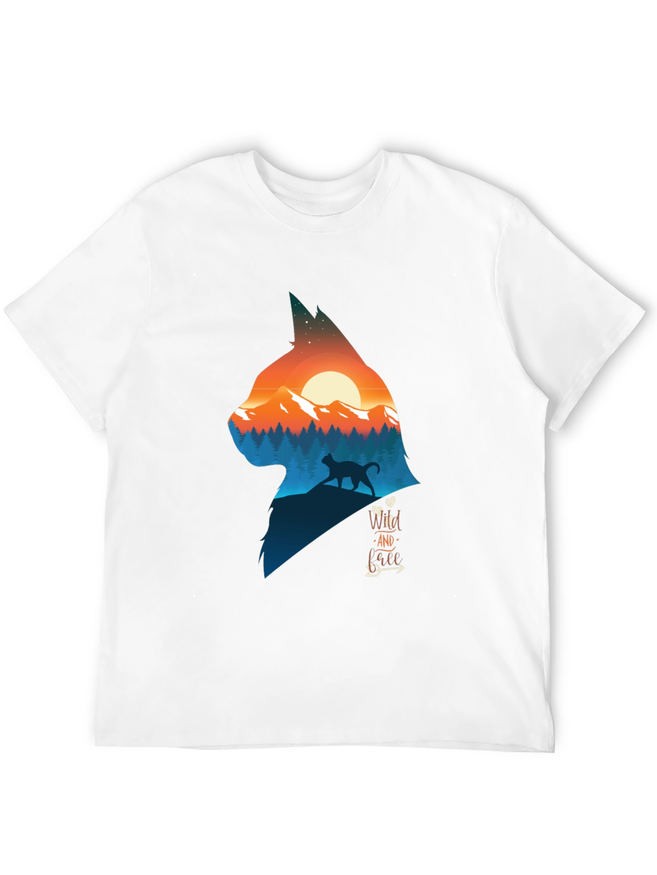 Wild Cat Nature Graphic Tee - Stylish Unisex T-Shirt