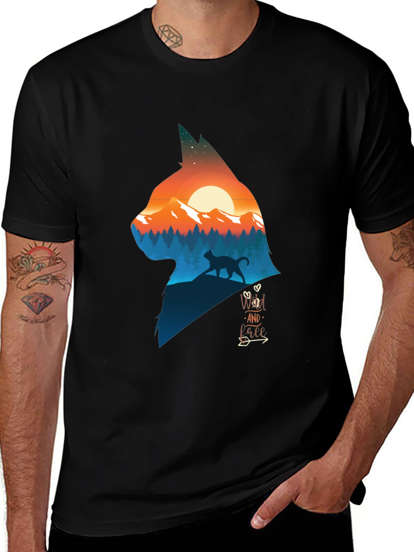 Wild Cat Nature Graphic Tee - Stylish Unisex T-Shirt
