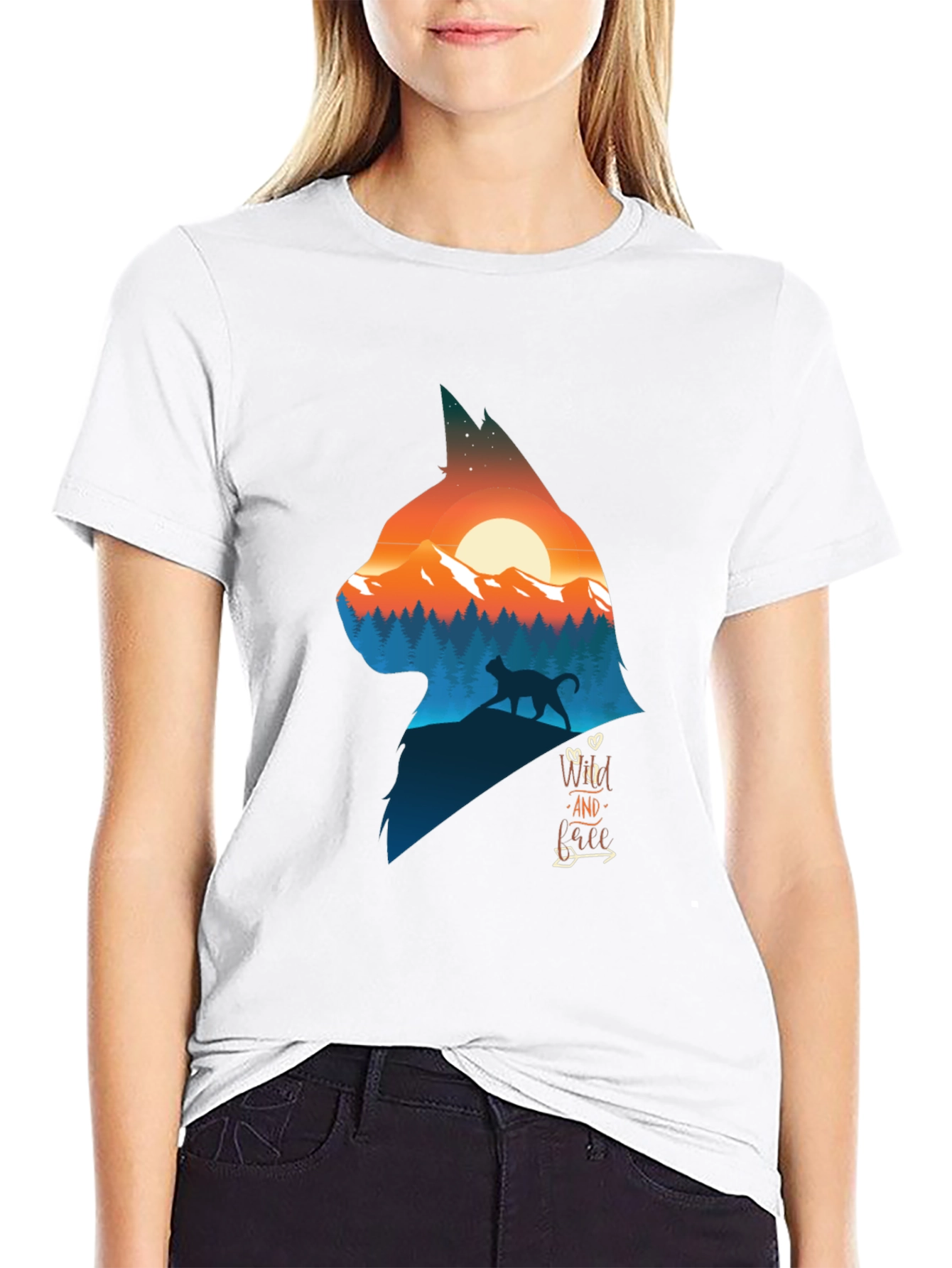 Wild Cat Nature Graphic Tee - Stylish Unisex T-Shirt