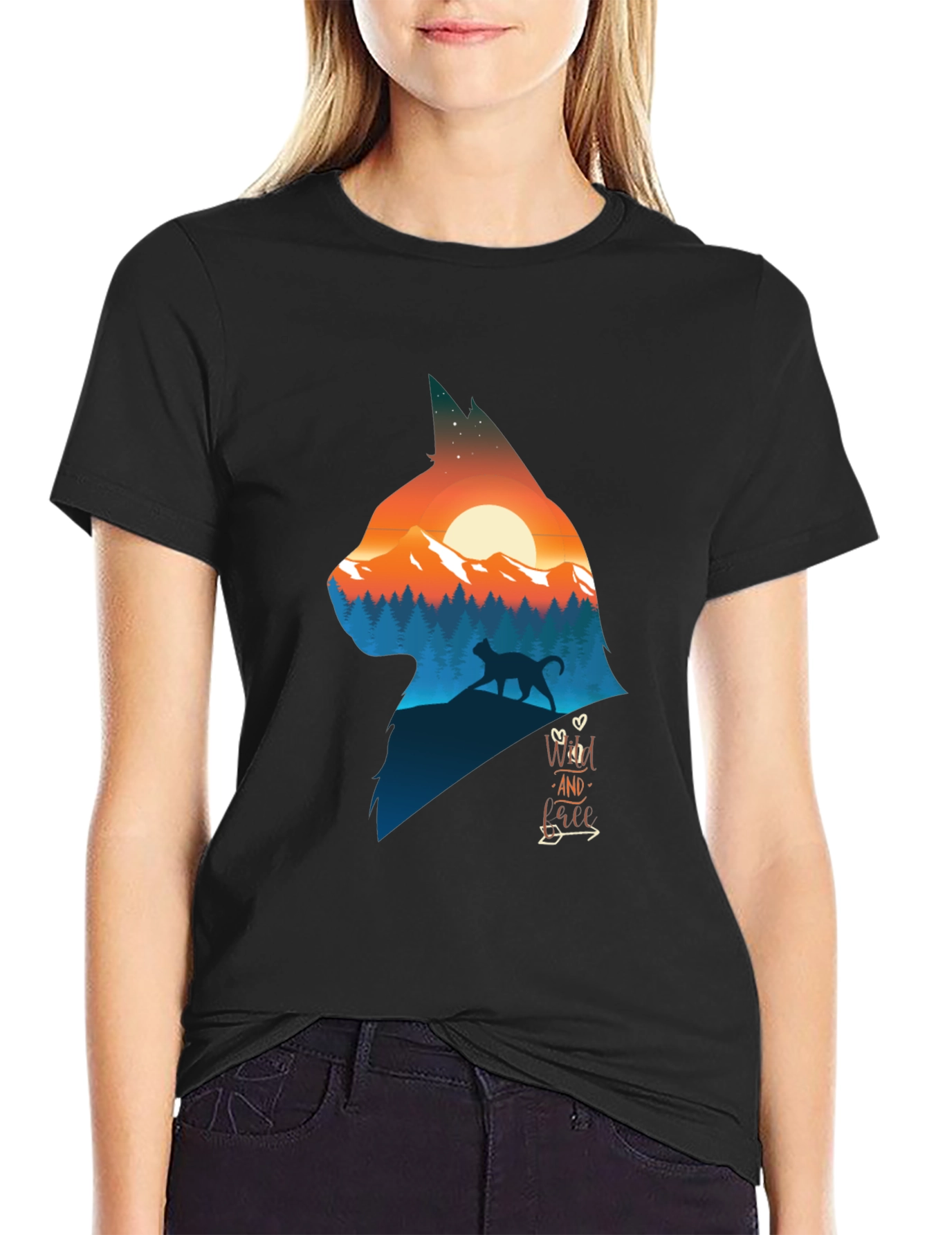 Wild Cat Nature Graphic Tee - Stylish Unisex T-Shirt