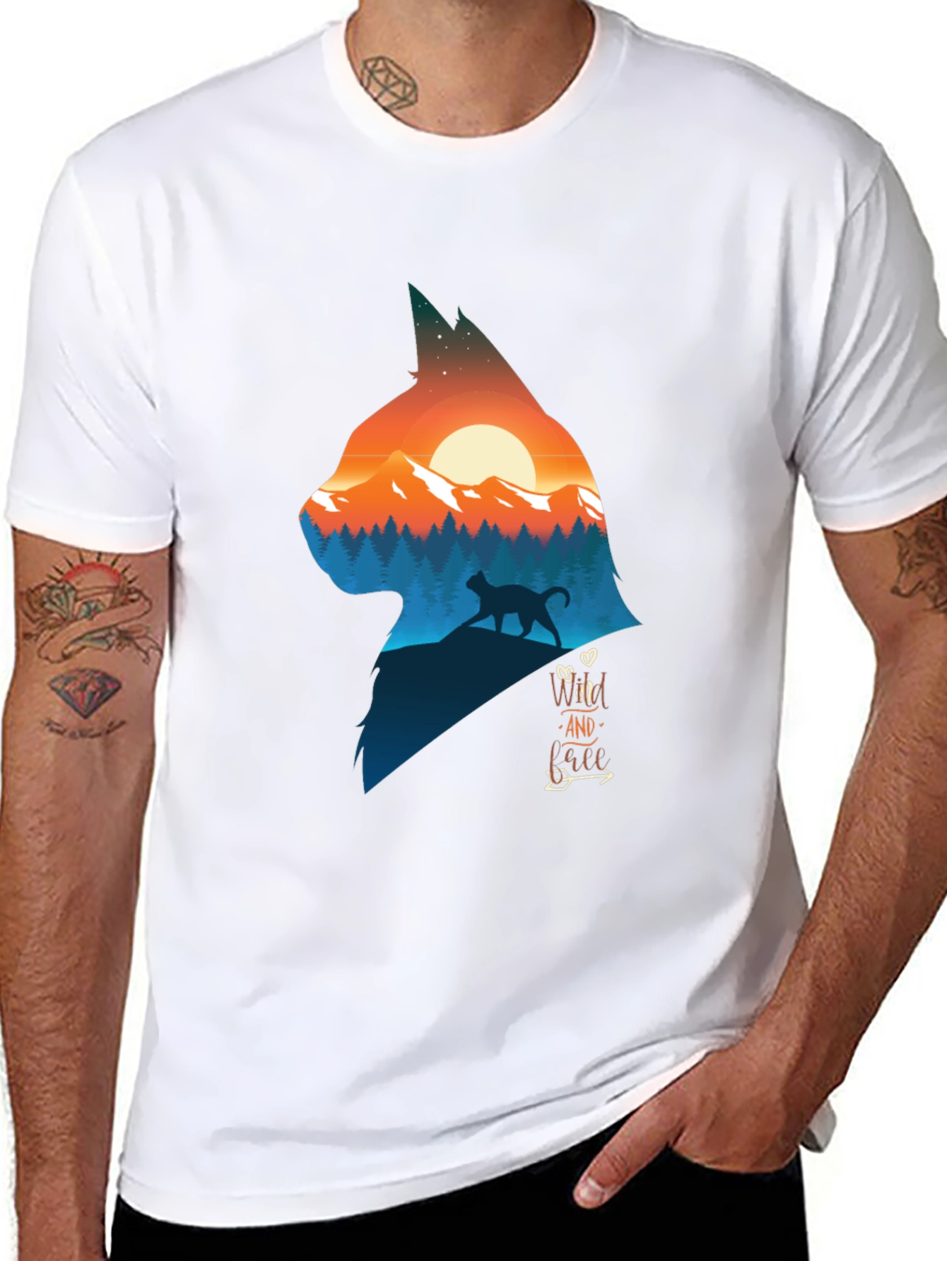 Wild Cat Nature Graphic Tee - Stylish Unisex T-Shirt