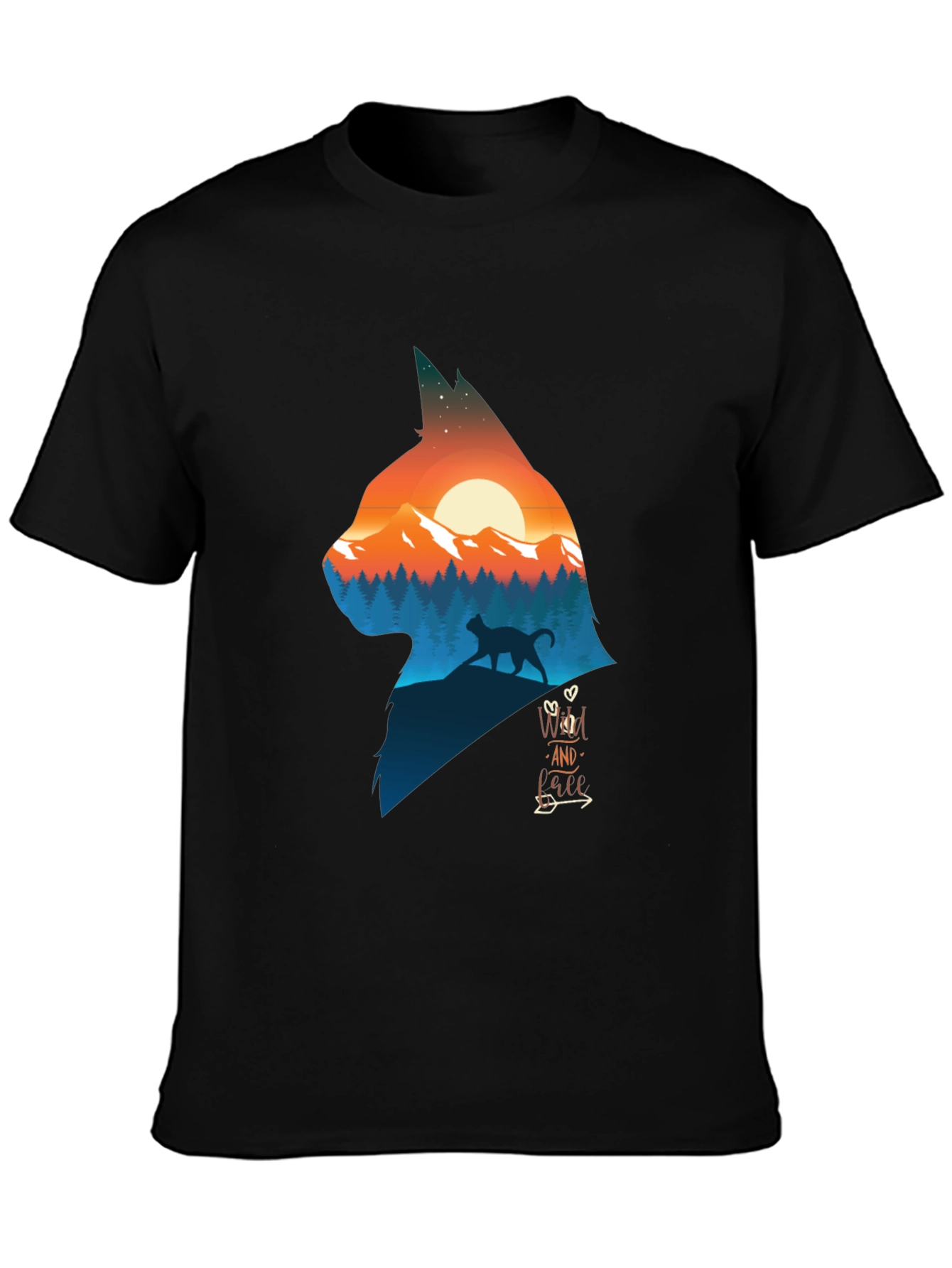 Wild Cat Nature Graphic Tee - Stylish Unisex T-Shirt